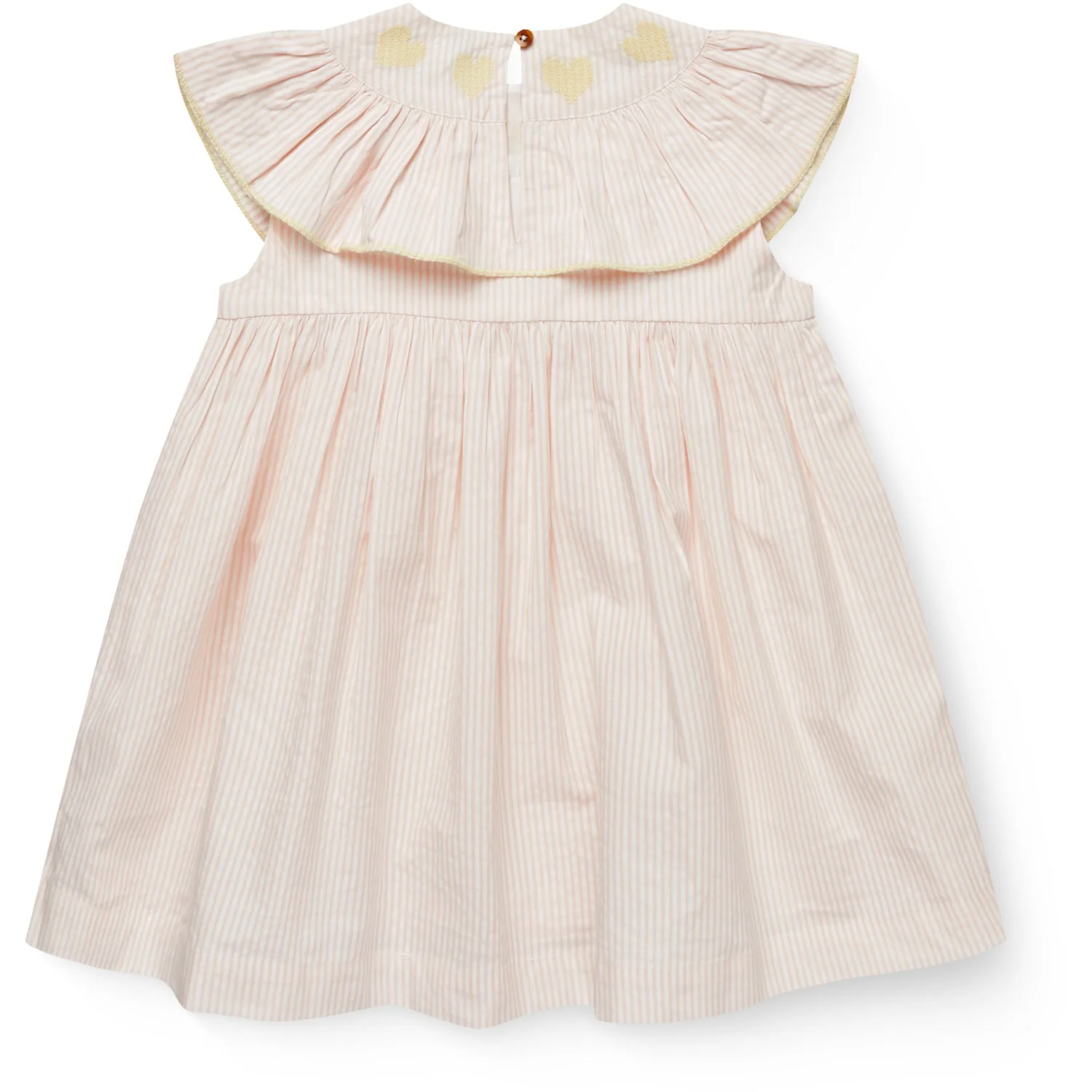 COPENHAGEN COLORS Dusty Rose W Cream Stripe W Yellow Seersucker Dress W. Heart - Image 7