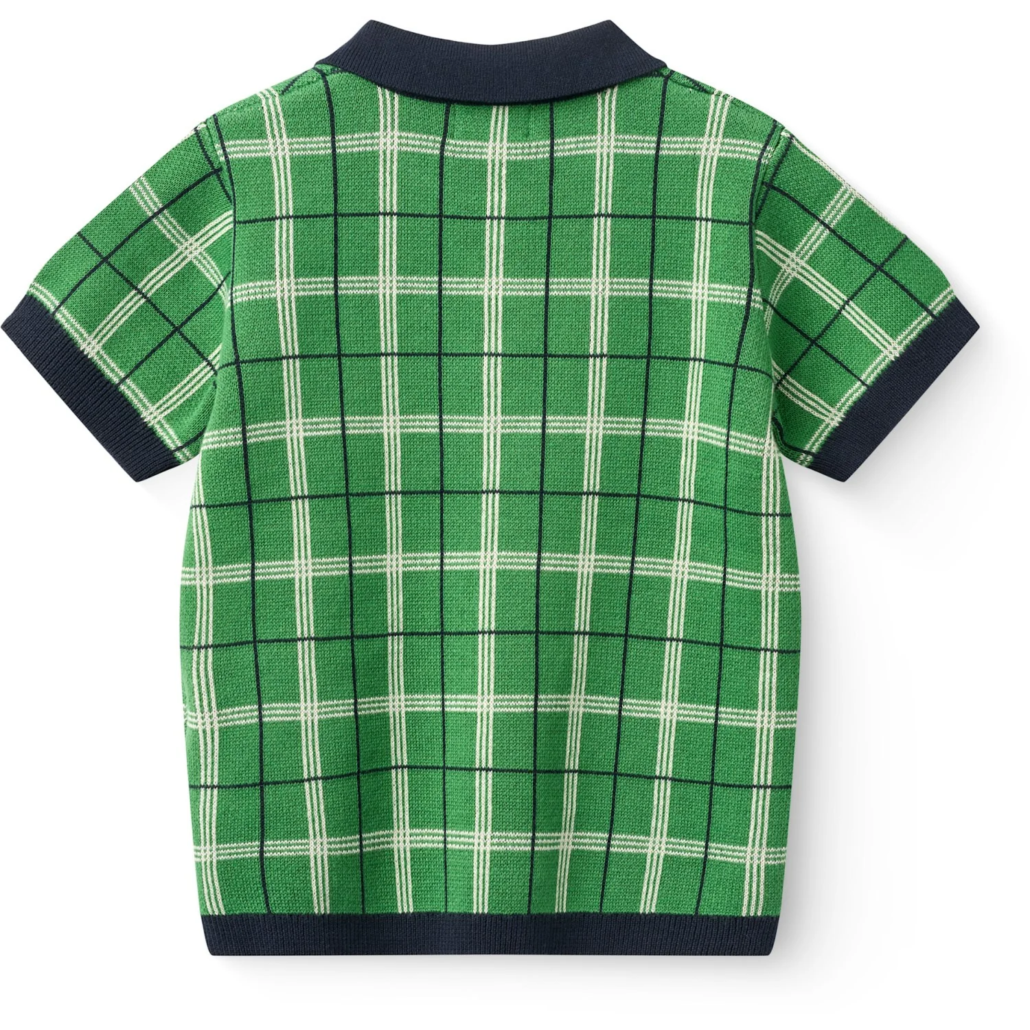 COPENHAGEN COLORS Green Comb. Knitted Checkered Polo - Image 5