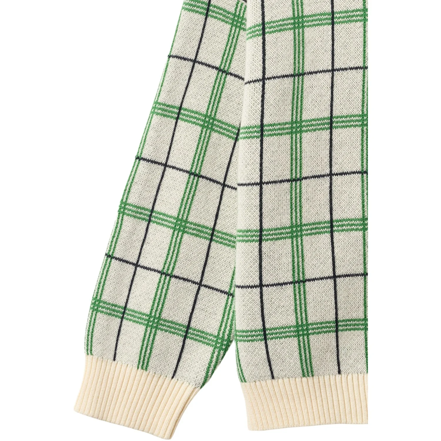 COPENHAGEN COLORS Green Comb. Knitted Jacquard Check Blouse - Image 5