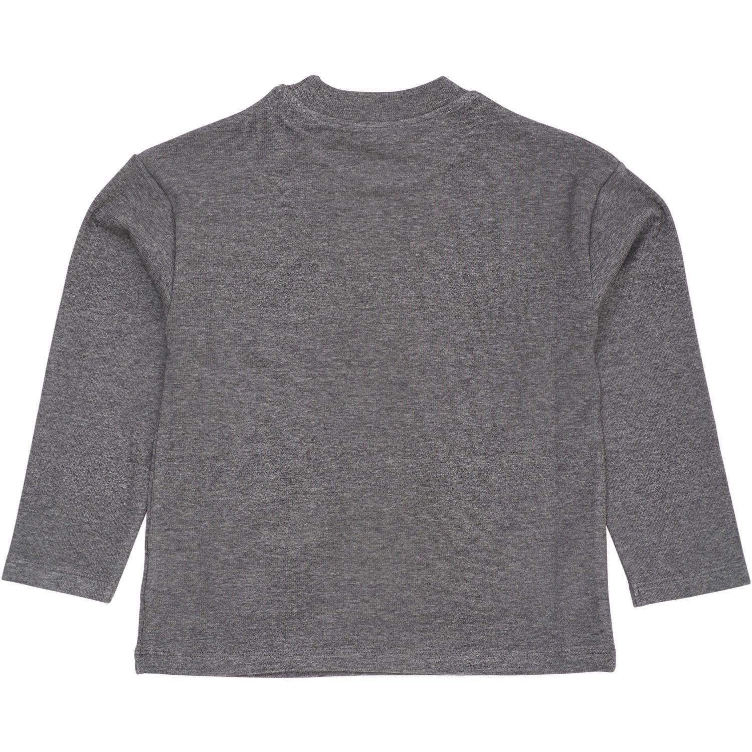 COPENHAGEN COLORS Grey Mel Modal Rib Ls Blouse W. Drop Shoulder - Image 2