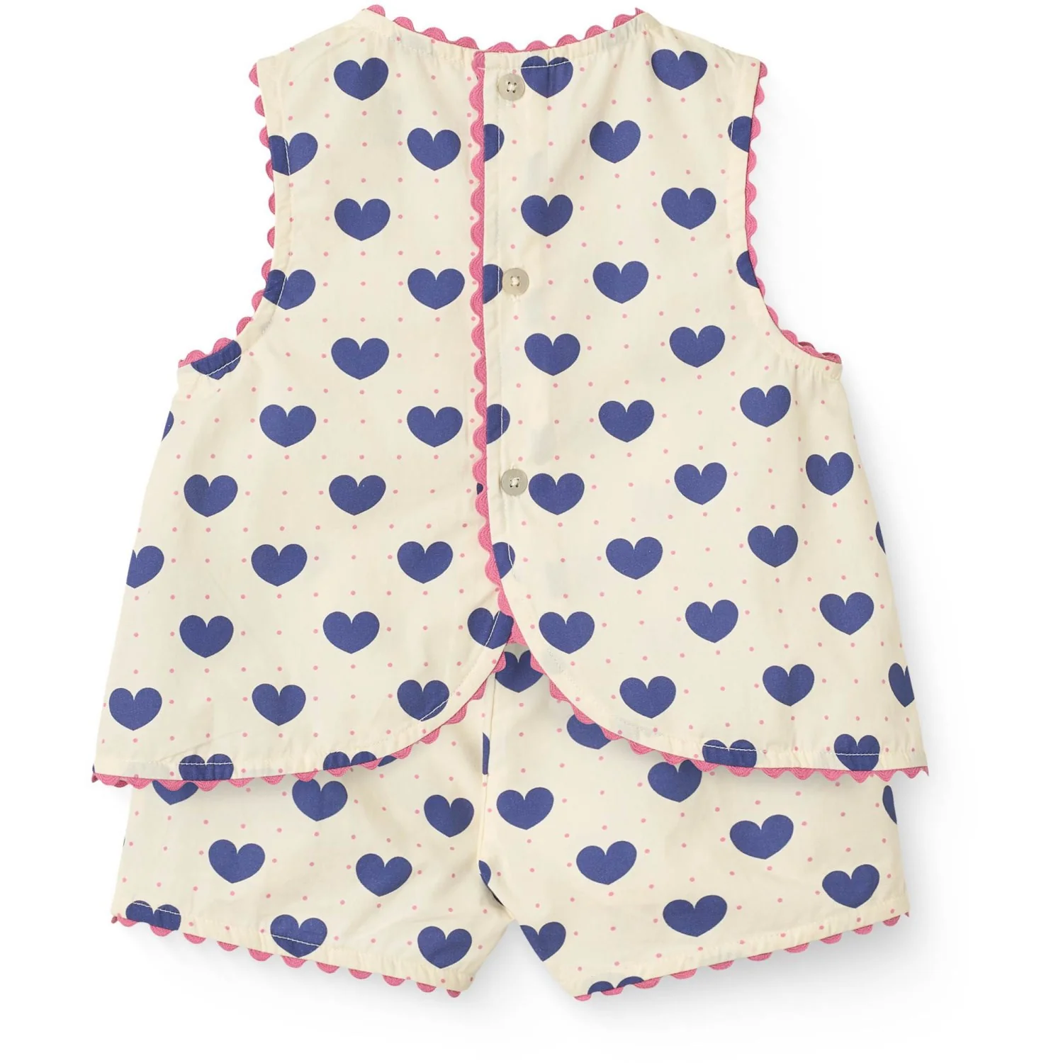 COPENHAGEN COLORS Heart Aop Ocean X Luksusbaby Heart And Dots Blouse W Short Set - Image 2