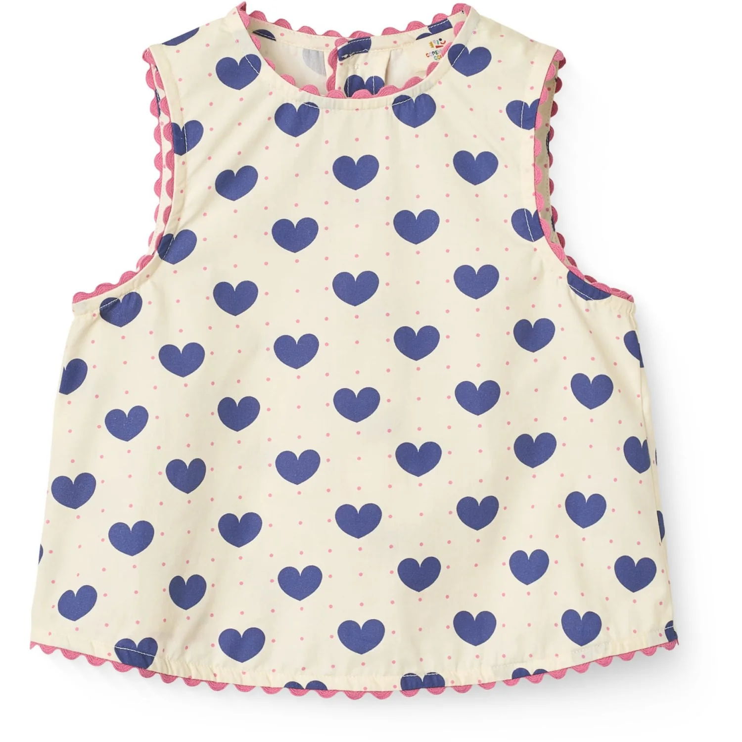 COPENHAGEN COLORS Heart Aop Ocean X Luksusbaby Heart And Dots Blouse W Short Set - Image 3