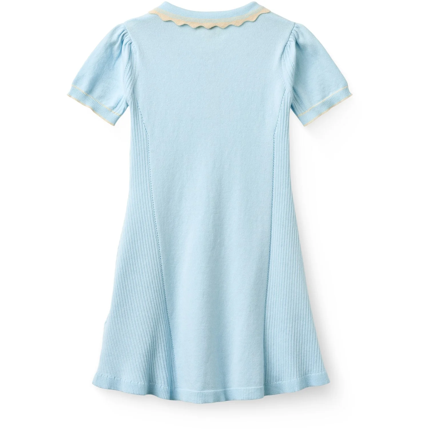 COPENHAGEN COLORS Ice Blue Comb Knitted Peplum Dress - Image 5