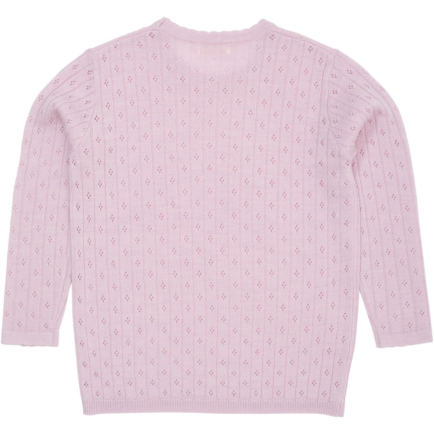 COPENHAGEN COLORS Lavender Merino Classic Pointelle Blouse - Image 2