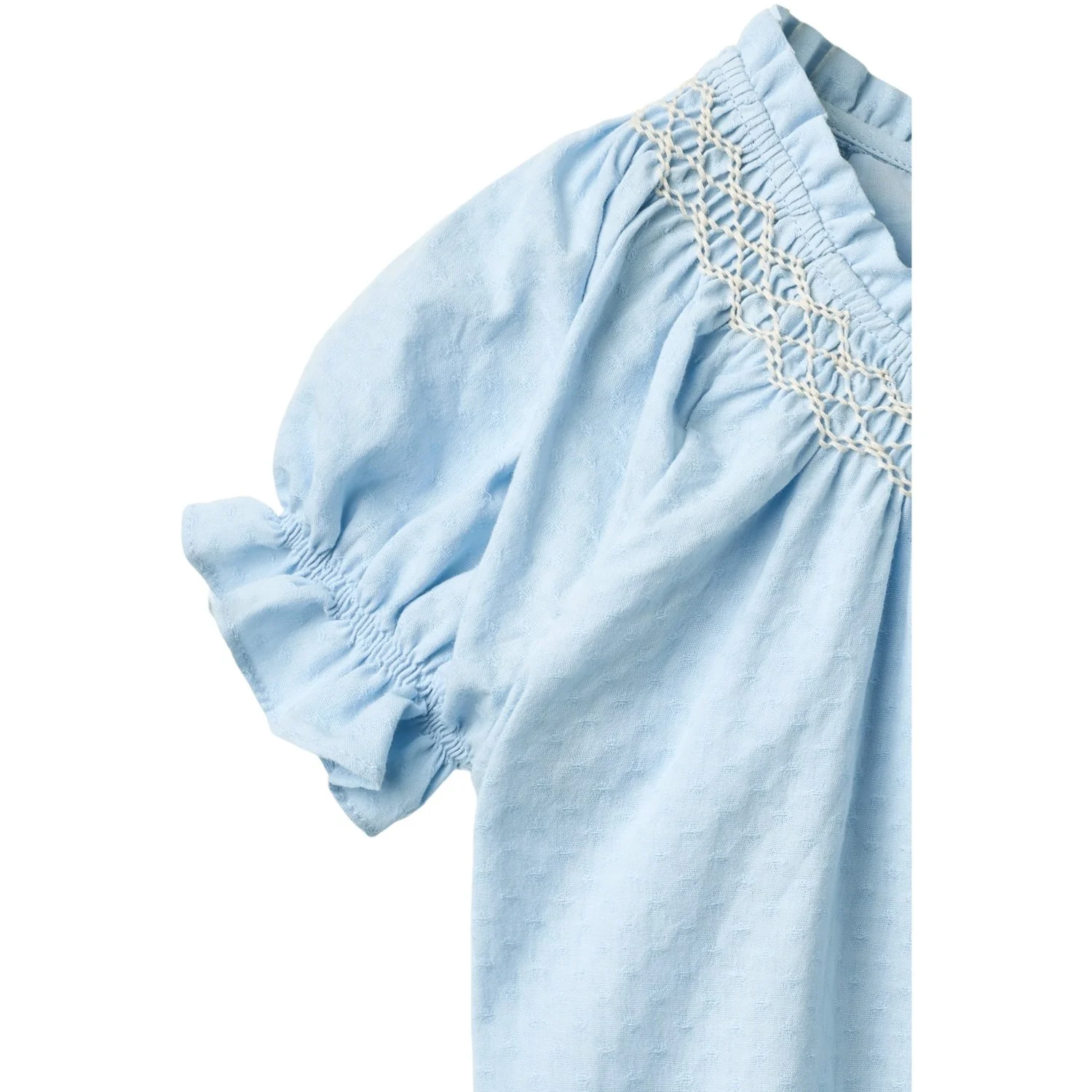 COPENHAGEN COLORS Lt. Blue Comb. Blouse W. Smock W. Emb. - Image 6