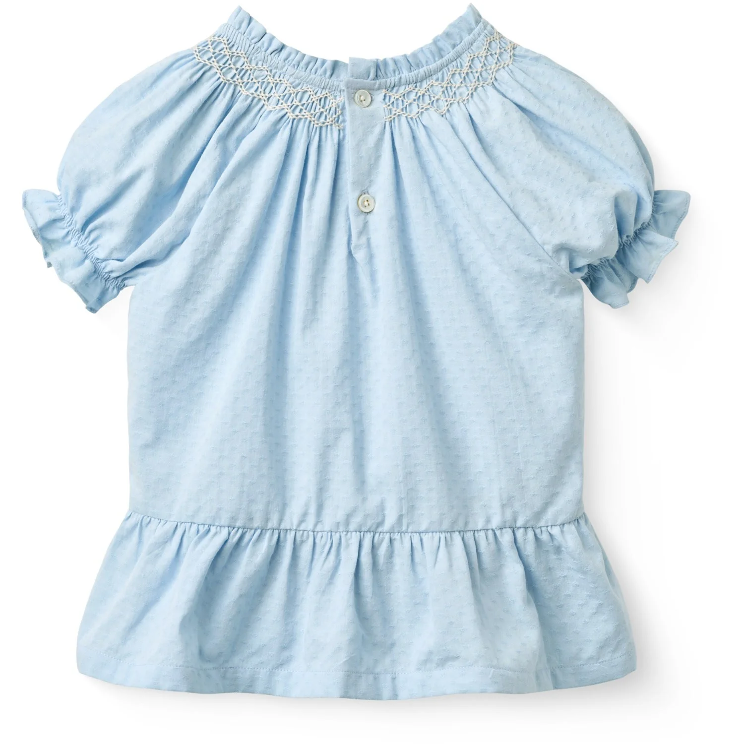 COPENHAGEN COLORS Lt. Blue Comb. Blouse W. Smock W. Emb. - Image 7