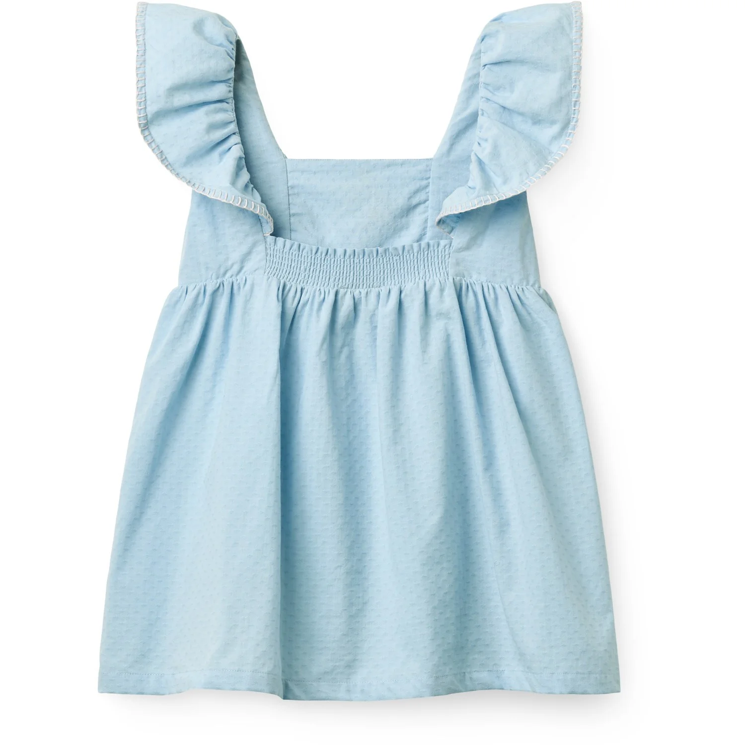 COPENHAGEN COLORS Lt. Blue Comb. Dress W. Frill & Emb. - Image 6