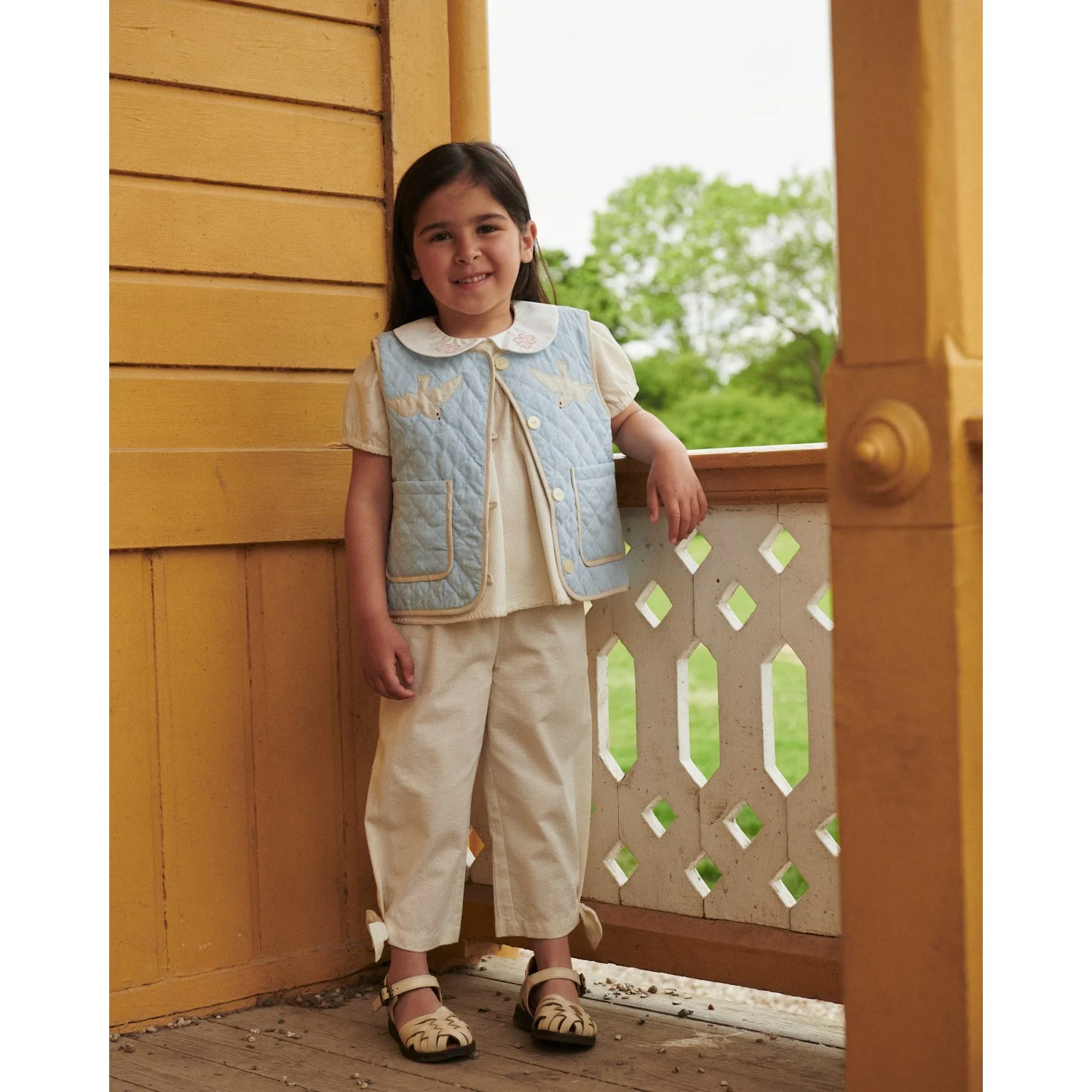 COPENHAGEN COLORS Lt. Blue Comb. Quilted Vest - Image 3
