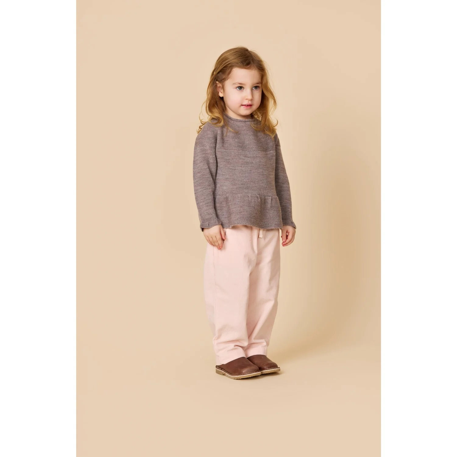 Copenhagen Colors Natural Melange Merino Knit Blouse With Frill - Image 2