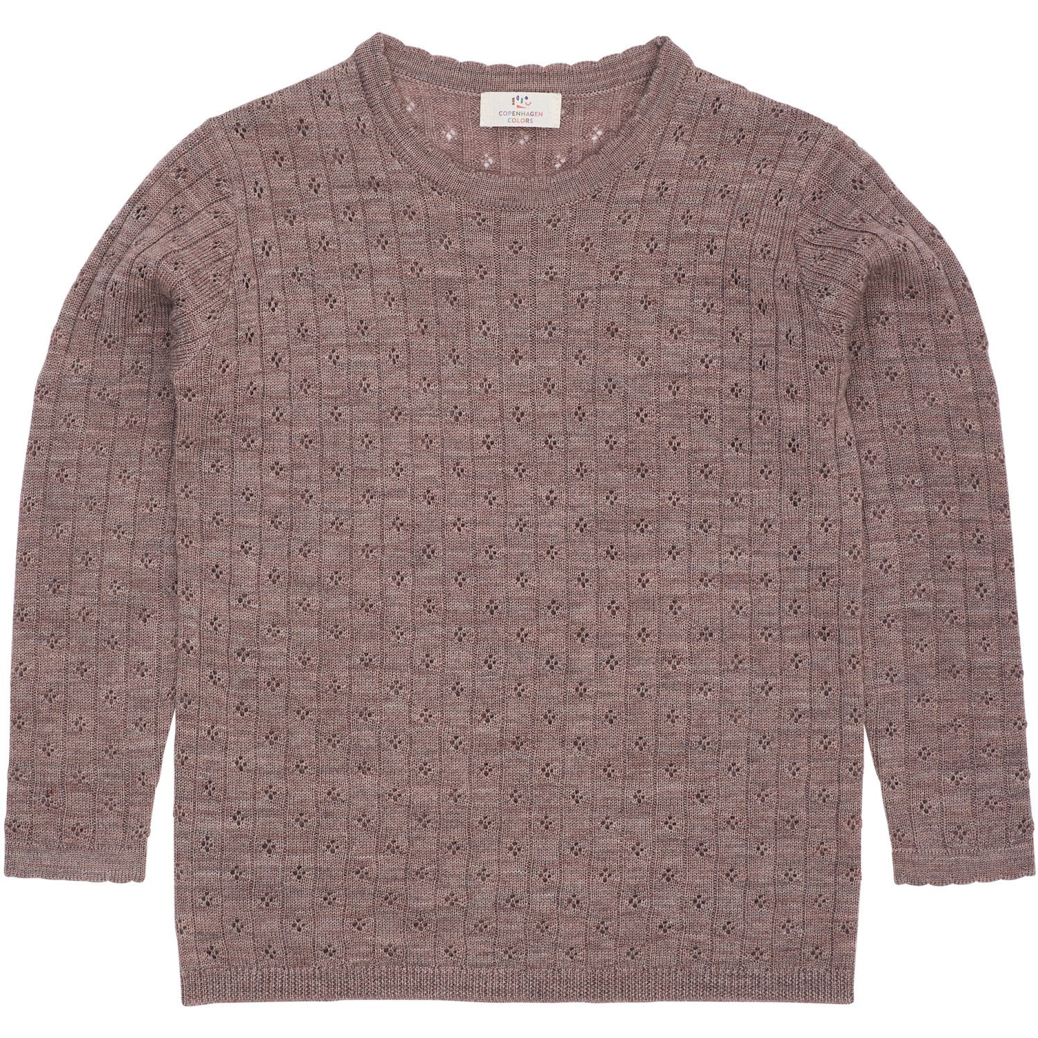 COPENHAGEN COLORS Natural Merino Classic Pointelle Blouse
