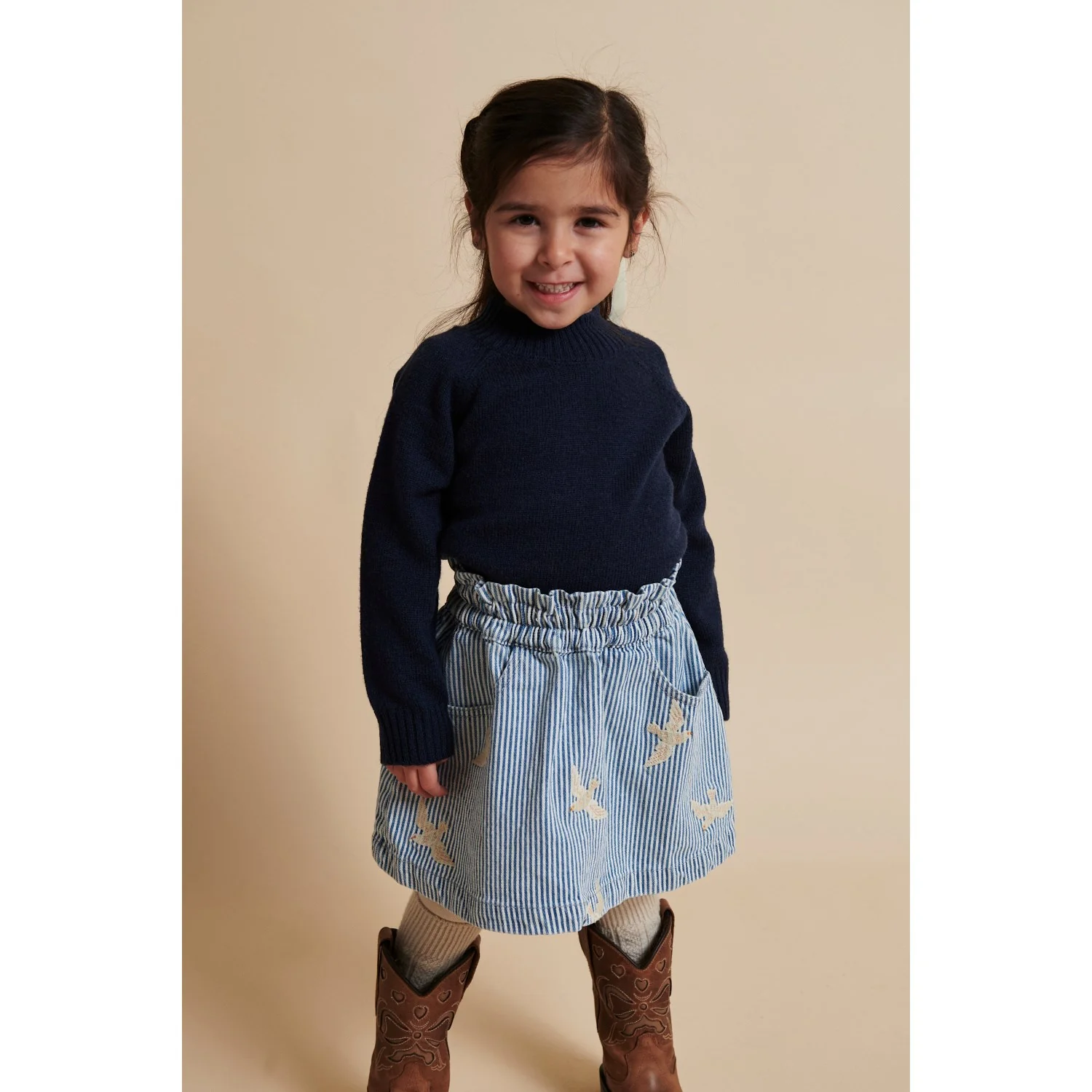 COPENHAGEN COLORS Navy Pull Over W Turtle Neck - Image 2