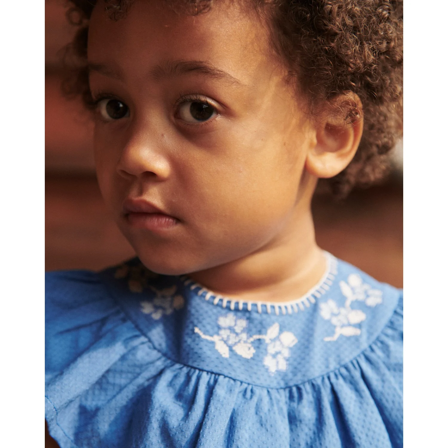 COPENHAGEN COLORS Ocean Blue Comb. Frill Dress W. Deco Edge - Image 3