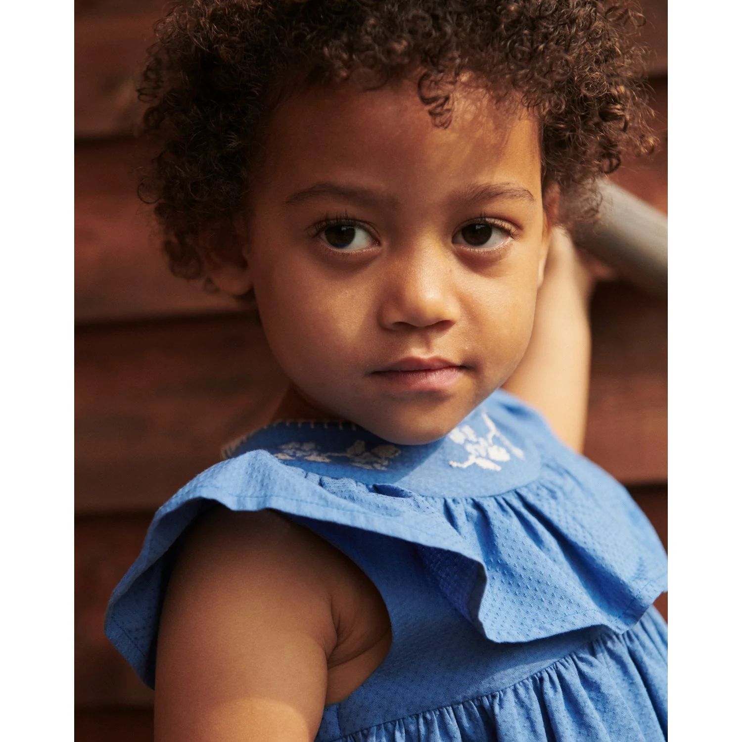 COPENHAGEN COLORS Ocean Blue Comb. Frill Dress W. Deco Edge - Image 5