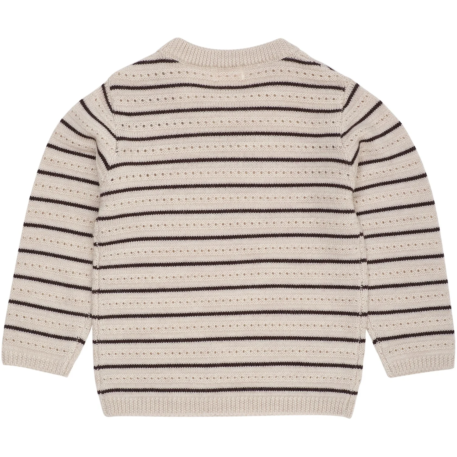 COPENHAGEN COLORS Pale Cream Mel./Dk Brown Comb Merino Pattern Sweater - Image 5