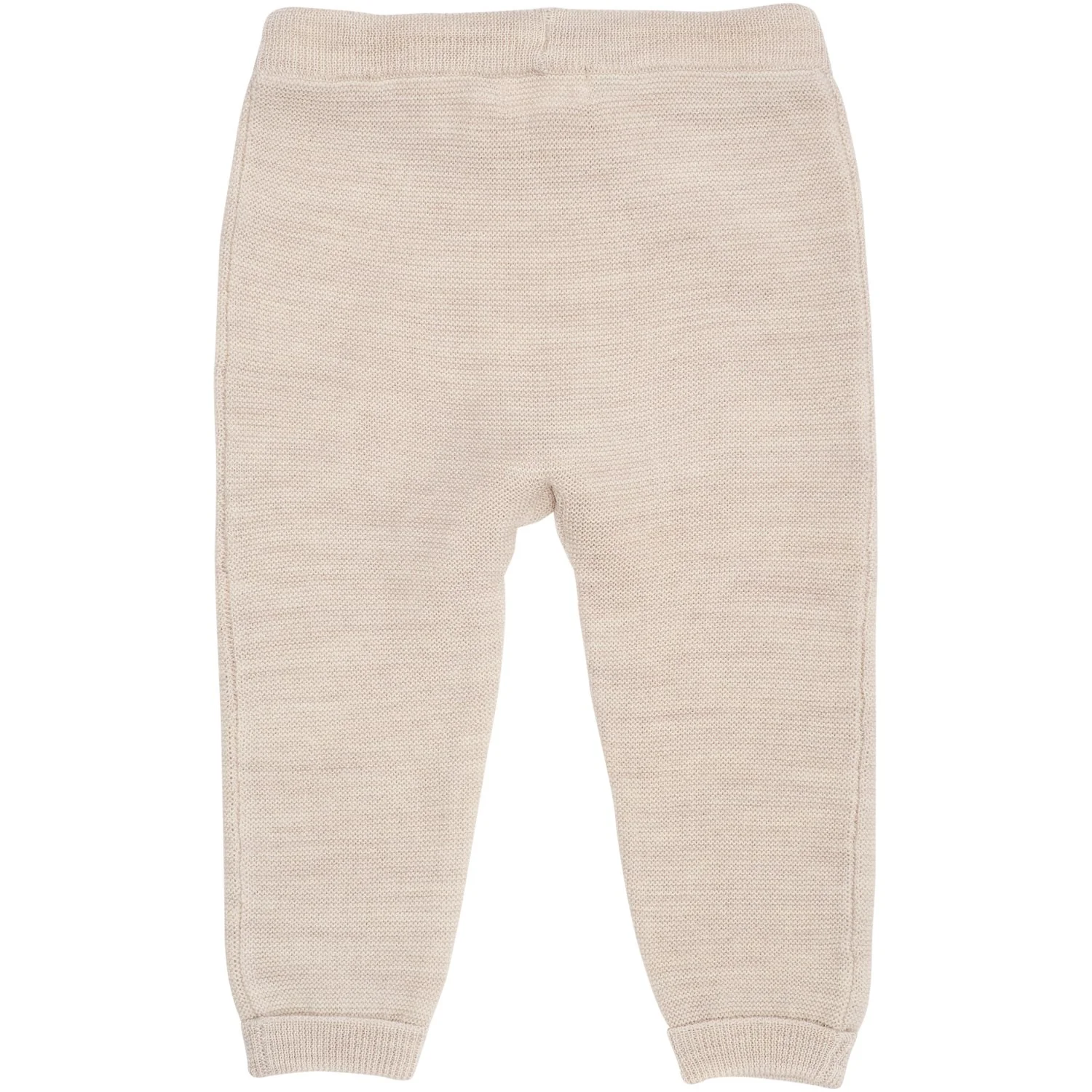 COPENHAGEN COLORS Pale Cream Mel Merino Baby Leggings In Garter Stitch - Image 2