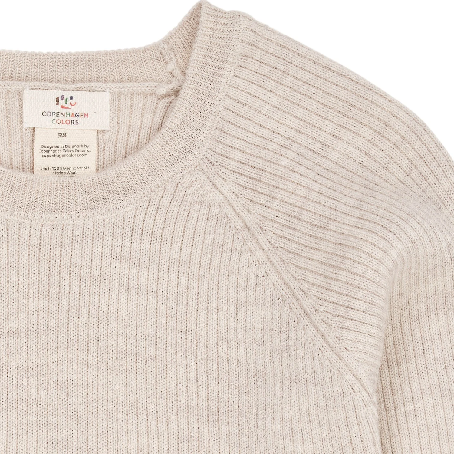 Copenhagen Colors Pale Cream Melange Merino Classic Rib Blouse - Image 5