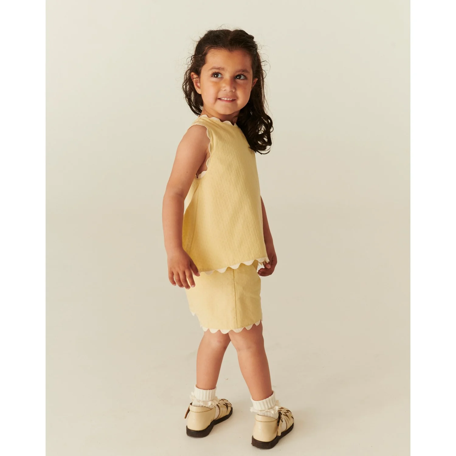 COPENHAGEN COLORS Pale Yellow Comb. Deco Top & Shorts Set - Image 3