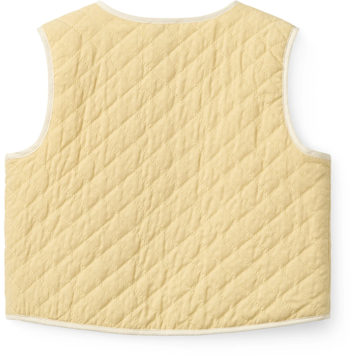 COPENHAGEN COLORS Pale Yellow Comb. Quilted Vest - Image 3