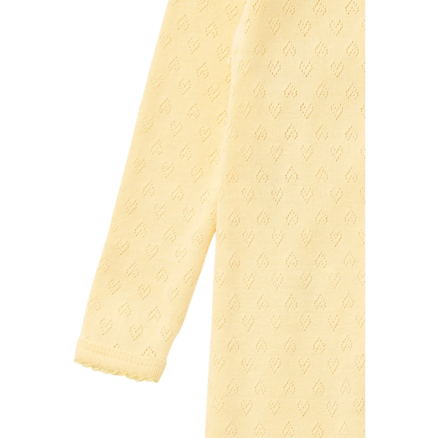 COPENHAGEN COLORS Pale Yellow Pointelle Cross-Over Full Body - Image 3