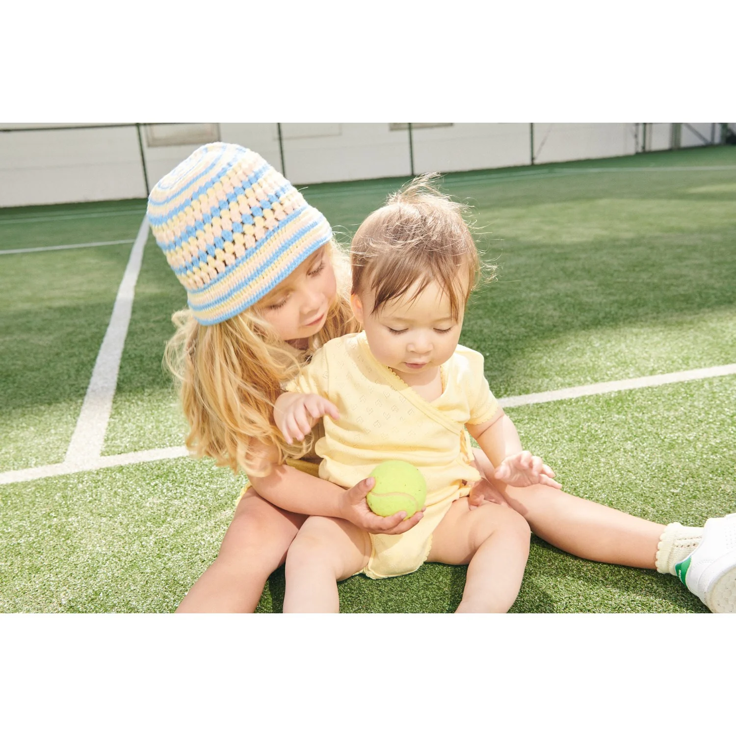 COPENHAGEN COLORS Pale Yellow Pointelle Heart Crossover Body Ss - Image 3