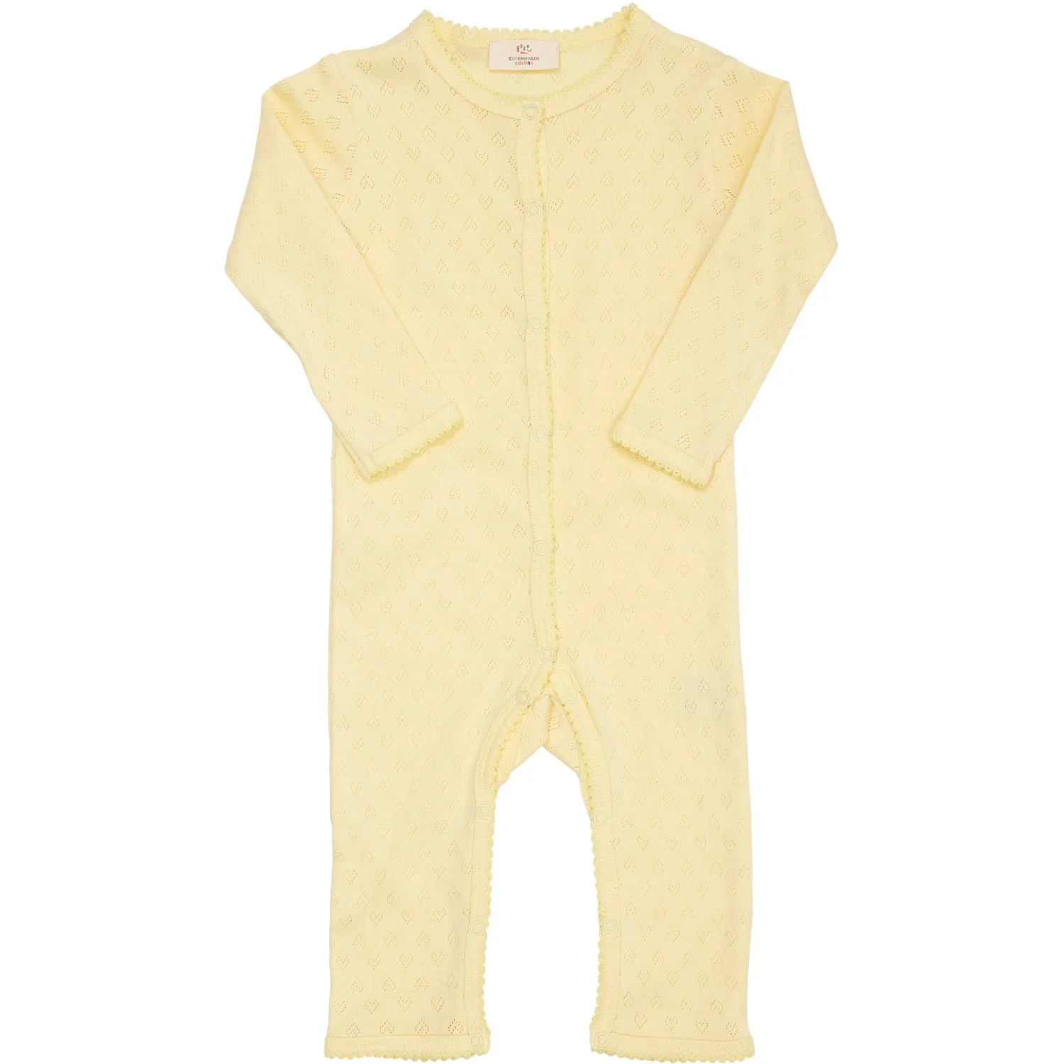 COPENHAGEN COLORS Pale Yellow Pointelle Heart Full Body - Image 2