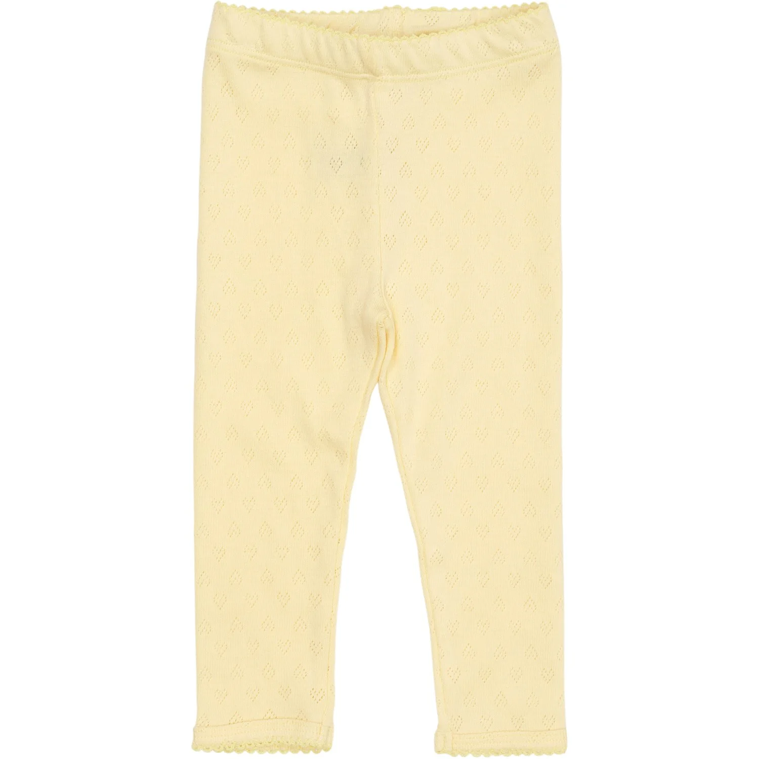 COPENHAGEN COLORS Pale Yellow Pointelle Heart Leggings - Image 2