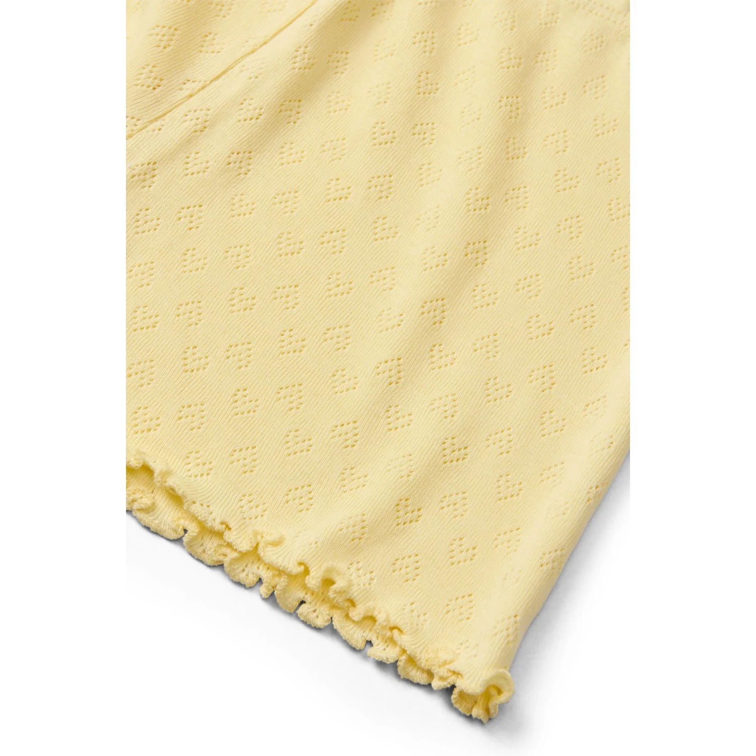 COPENHAGEN COLORS Pale Yellow Pointelle Heart Shorts - Image 2