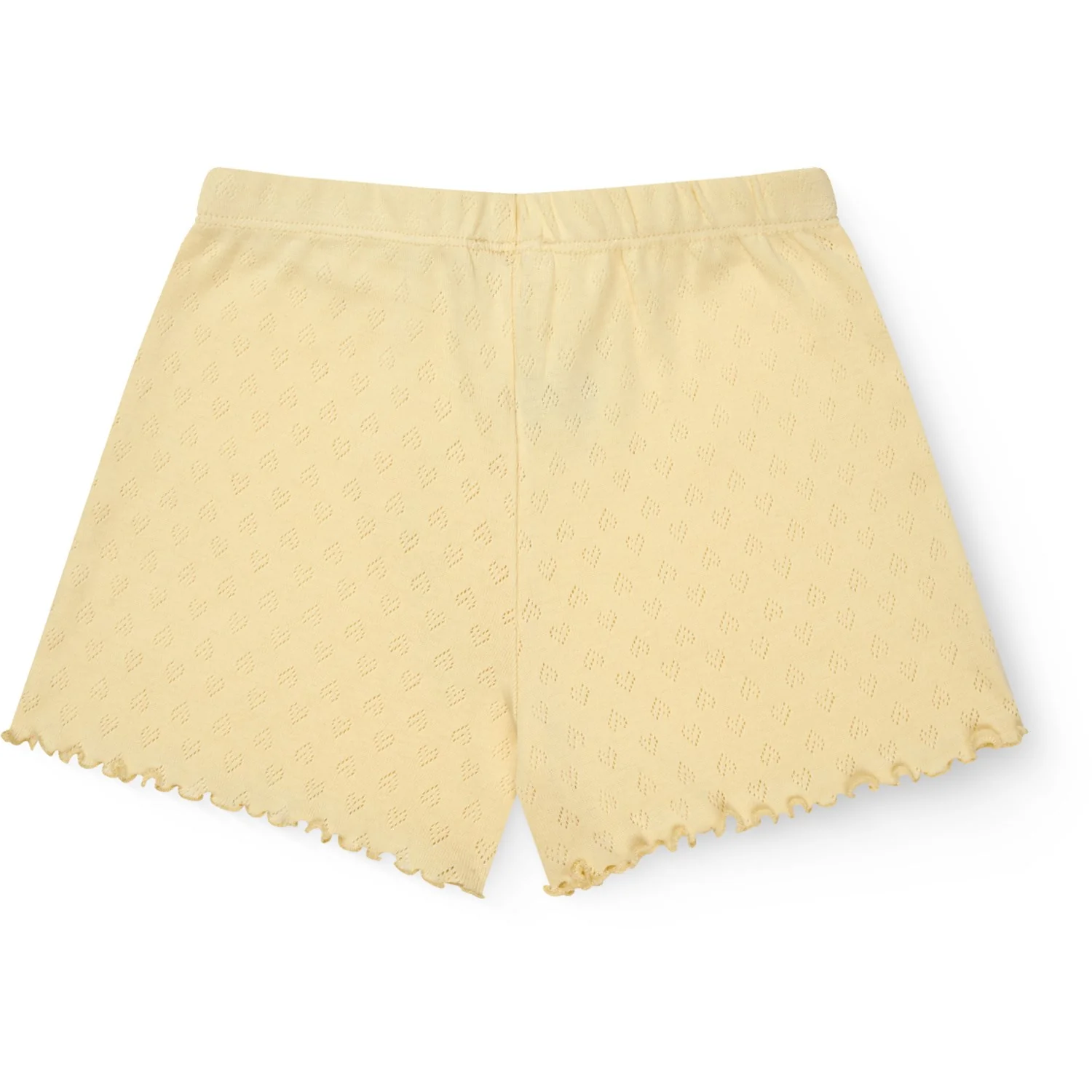 COPENHAGEN COLORS Pale Yellow Pointelle Heart Shorts - Image 3