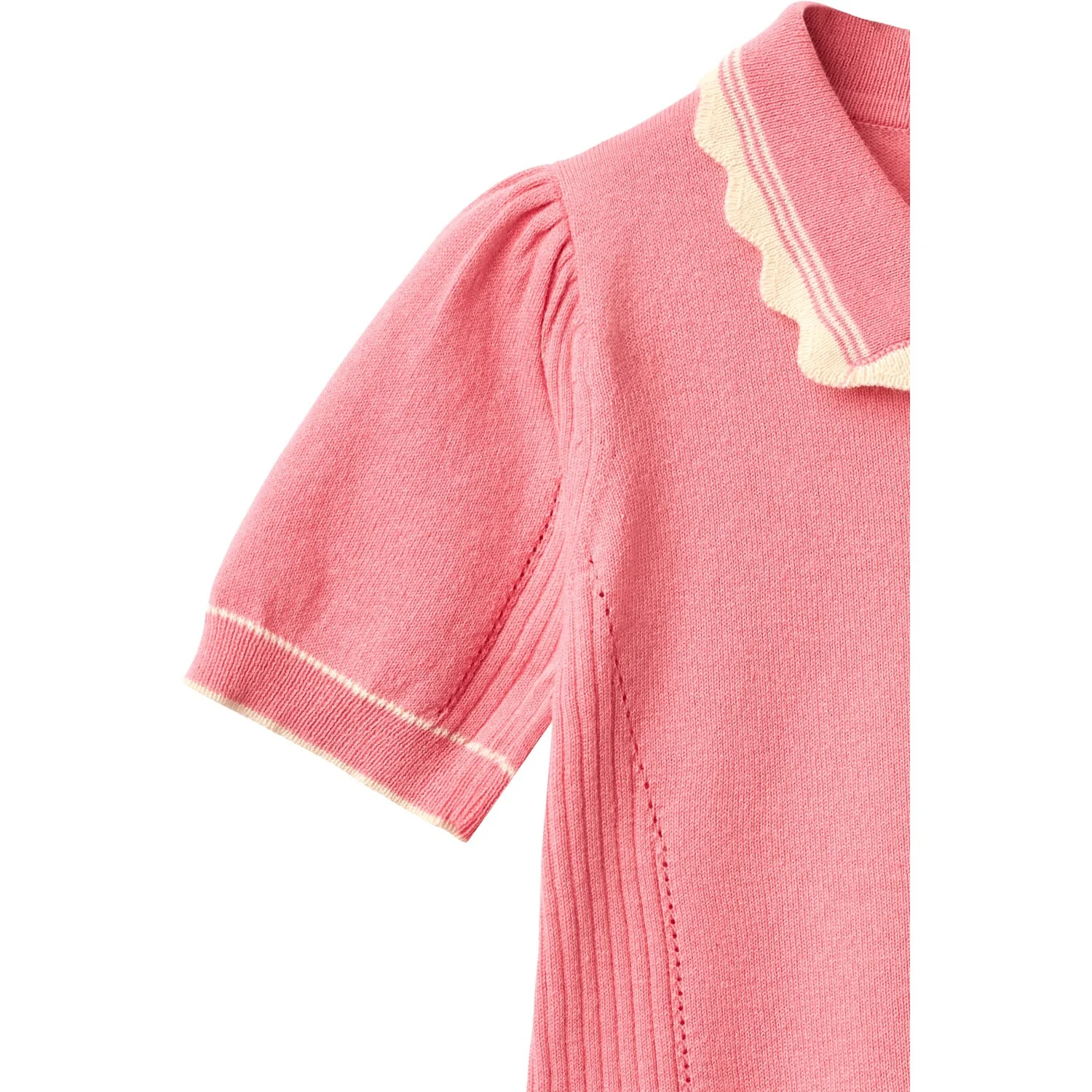 COPENHAGEN COLORS Pink Comb. Knitted Peplum Blouse - Image 2