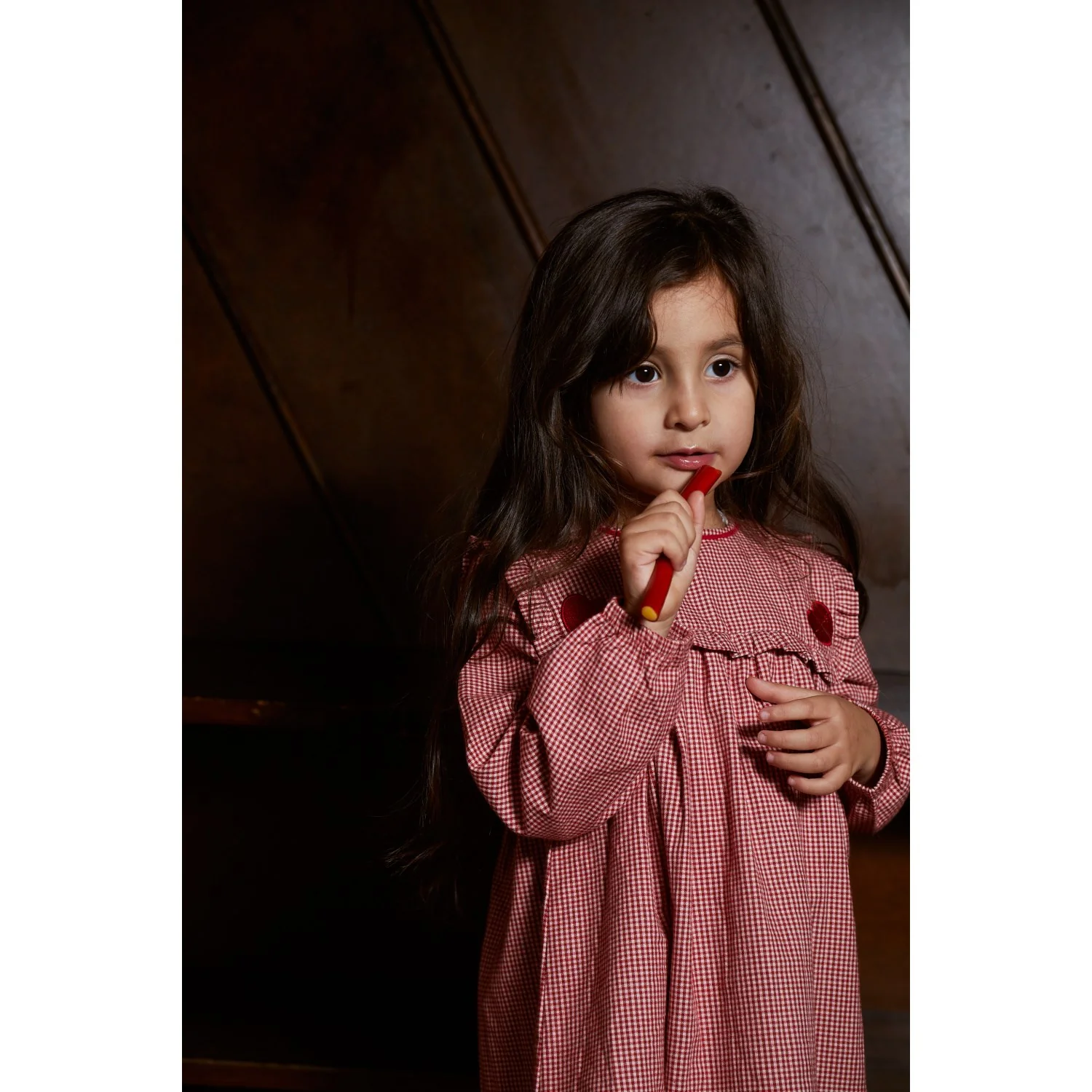 Copenhagen Colors x Luksusbaby Red Check Combi Check Dress W. Heart Emb - Image 2