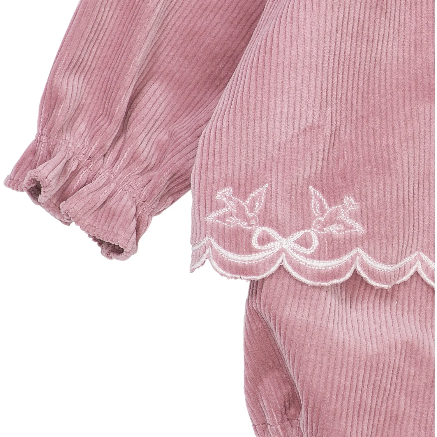 COPENHAGEN COLORS Rose Comb Corduroy Baby Set W. Emb. - Image 4