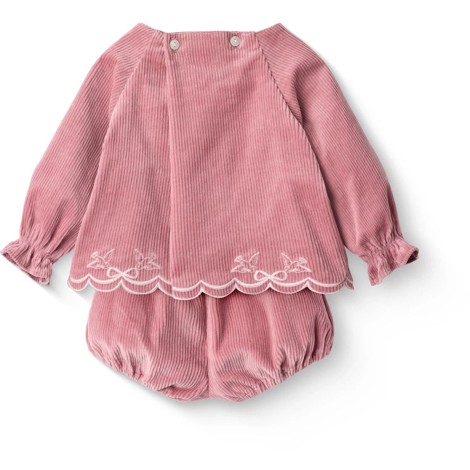 COPENHAGEN COLORS Rose Comb Corduroy Baby Set W. Emb. - Image 5