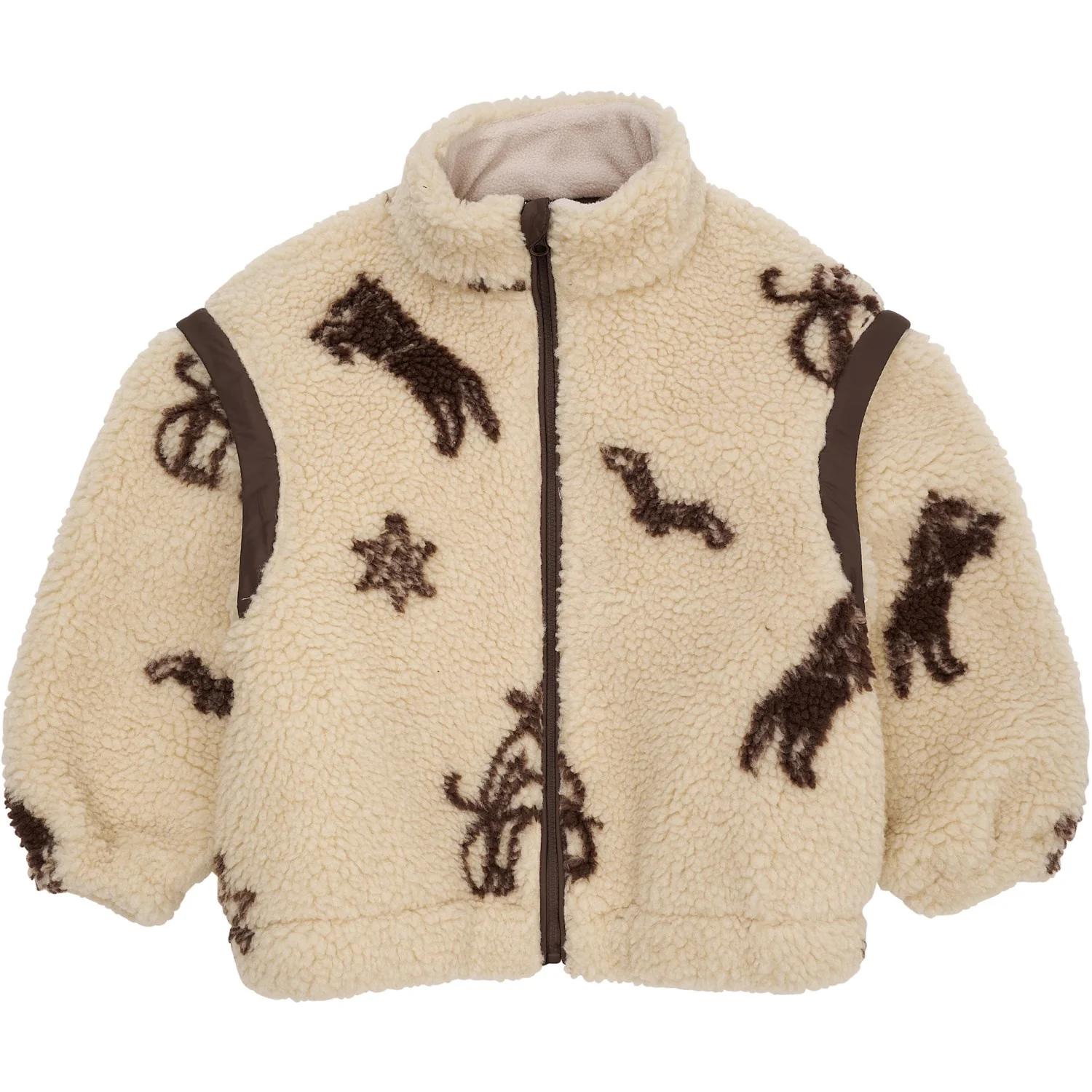 COPENHAGEN COLORS Sand/Cowboy Comb. Printed Teddy Jacket W. Removable Sleeves - Image 7