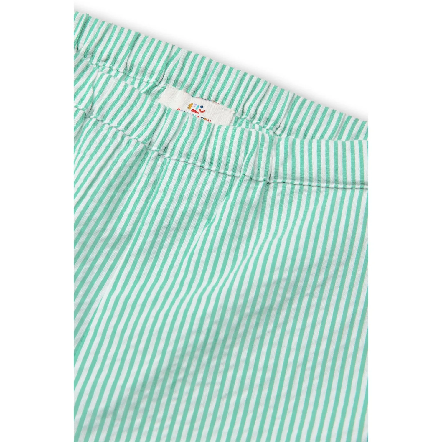 COPENHAGEN COLORS Sharp Green W Cream Stripe Seersucker Shorts Sporty - Image 4