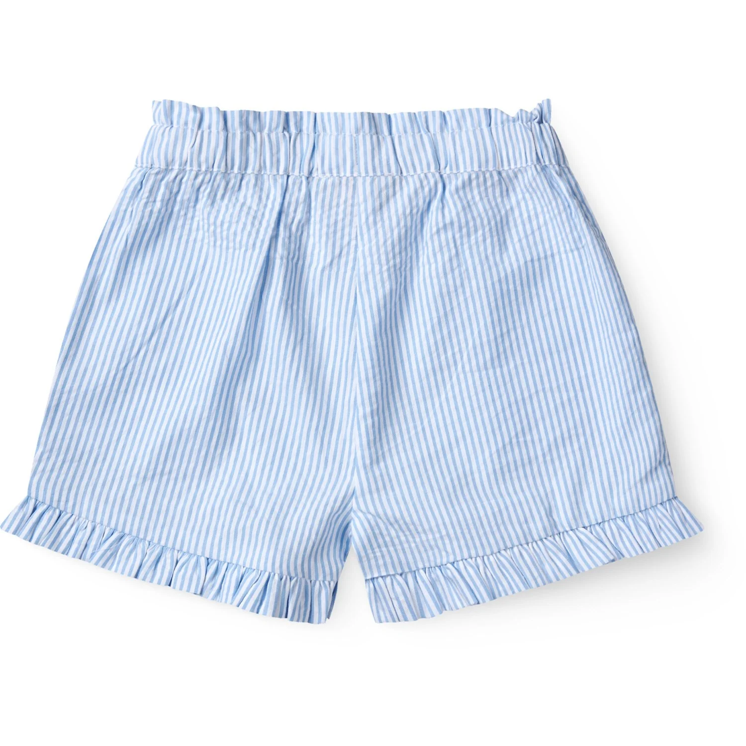 COPENHAGEN COLORS Sky Blue W Cream Stripe Seersucker Girly Shorts - Image 3
