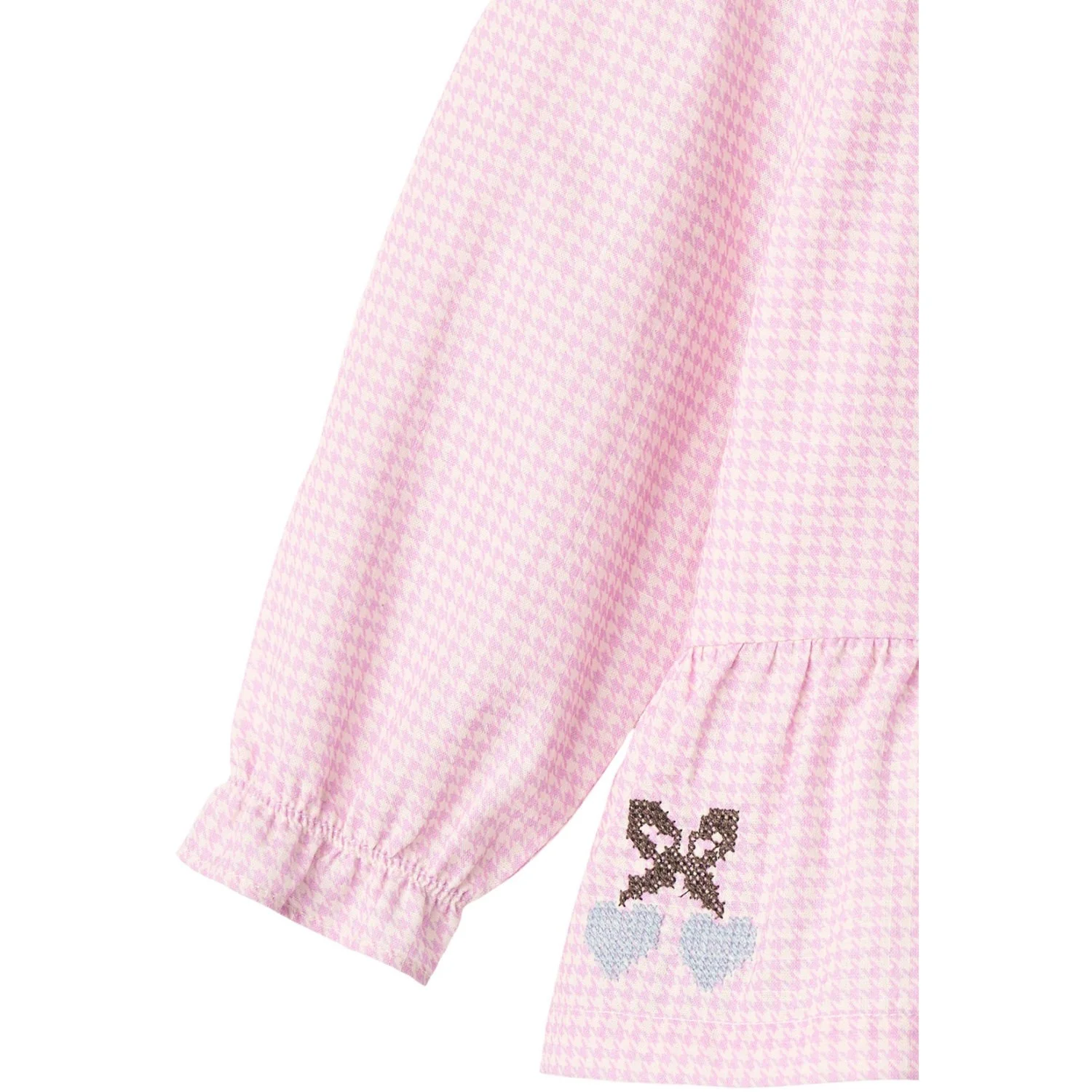 COPENHAGEN COLORS Syringa Comb. Houndstooth Blouse W. Embroidery - Image 6