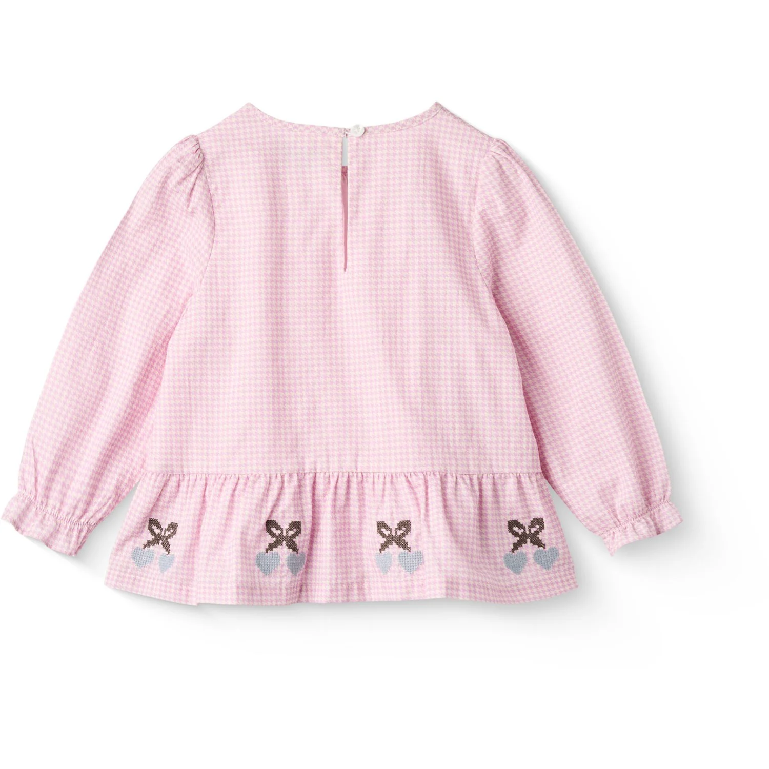 COPENHAGEN COLORS Syringa Comb. Houndstooth Blouse W. Embroidery - Image 8