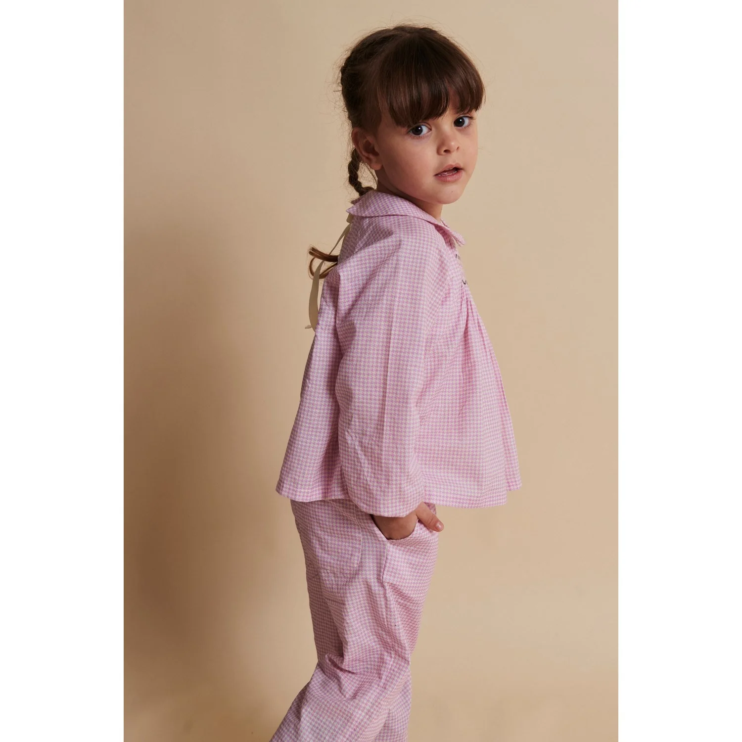 COPENHAGEN COLORS Syringa Comb. Houndstooth Pant W. Adj Waist - Image 3