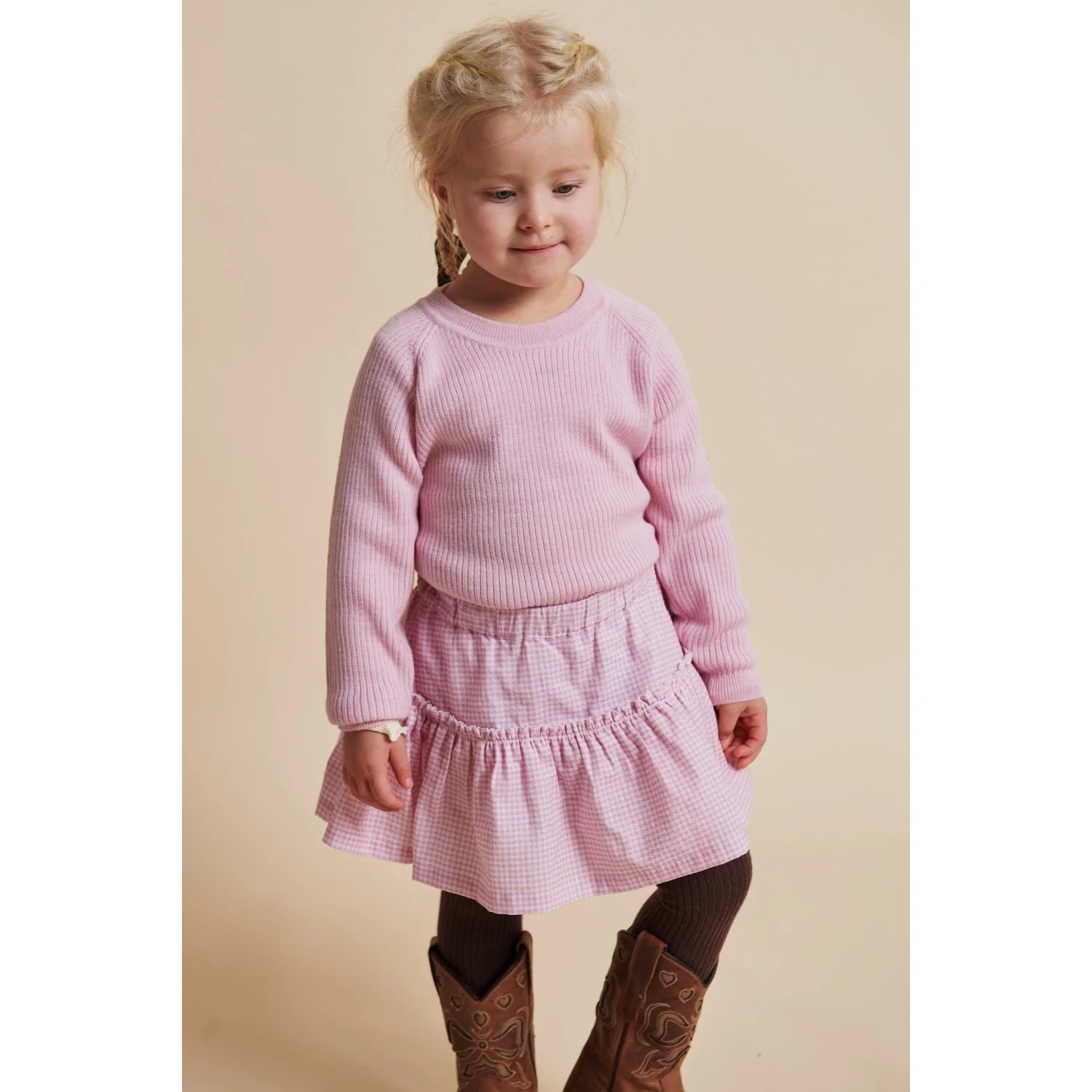 COPENHAGEN COLORS Syringa Comb. Houndstooth Skirt W. Tulle - Image 13