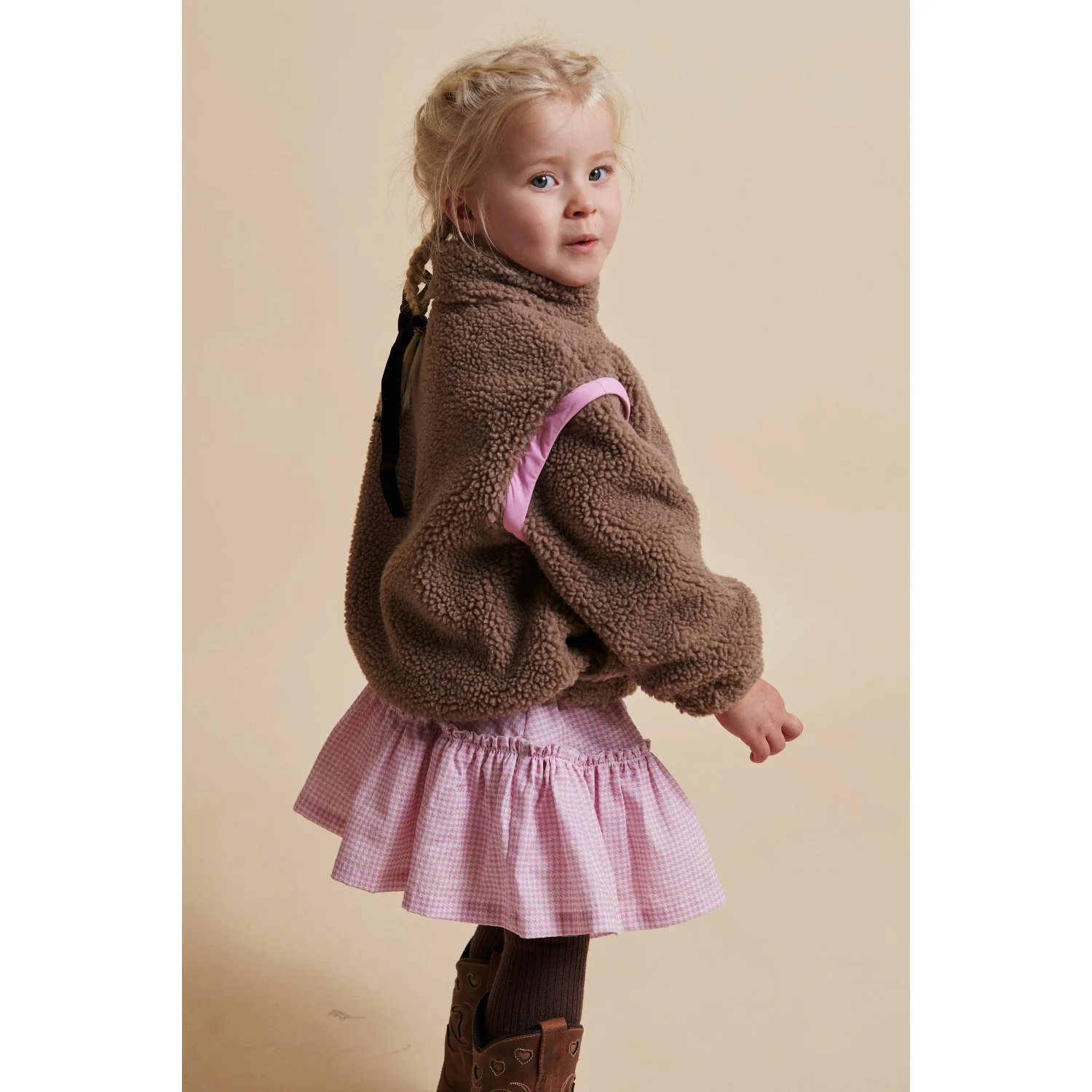 COPENHAGEN COLORS Syringa Comb. Houndstooth Skirt W. Tulle - Image 3