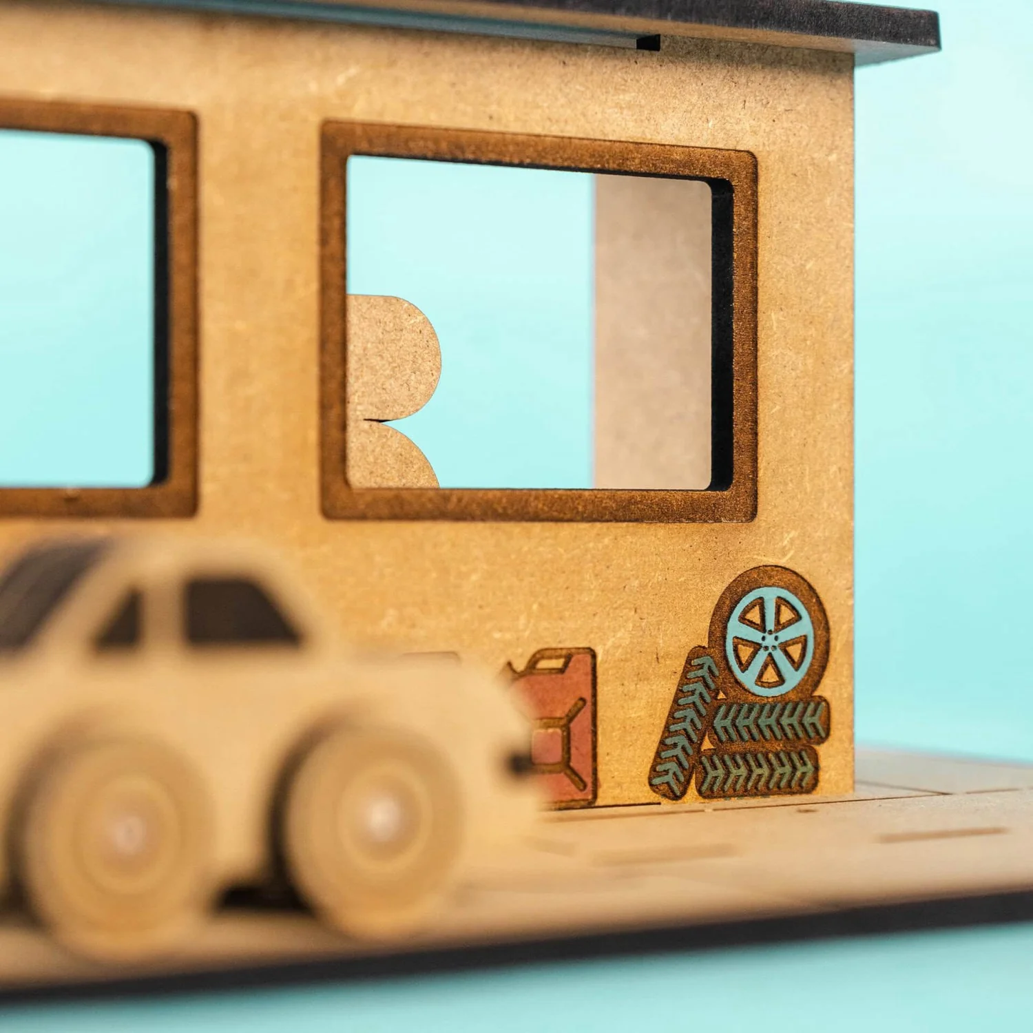 Crateit Town Wooden Toy City Gas Station - Image 3