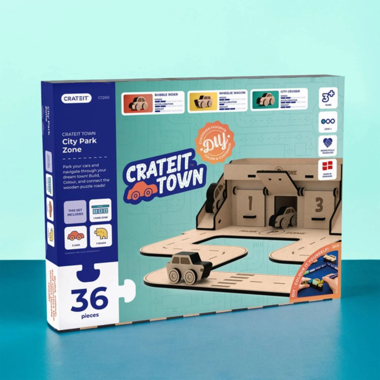 Crateit Town Wooden Toy City Park Zone