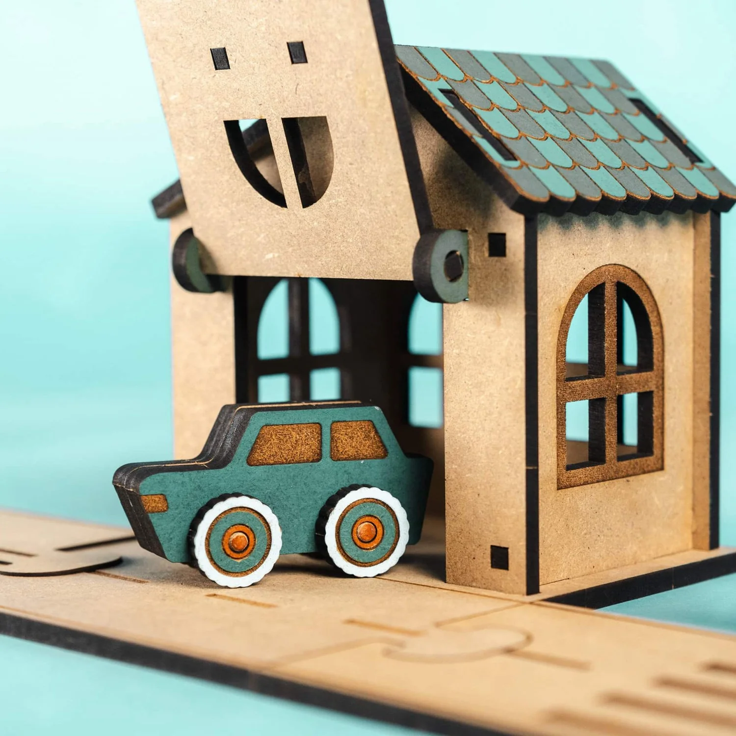 Crateit Town Wooden Toy Crossroad Cottage - Image 6