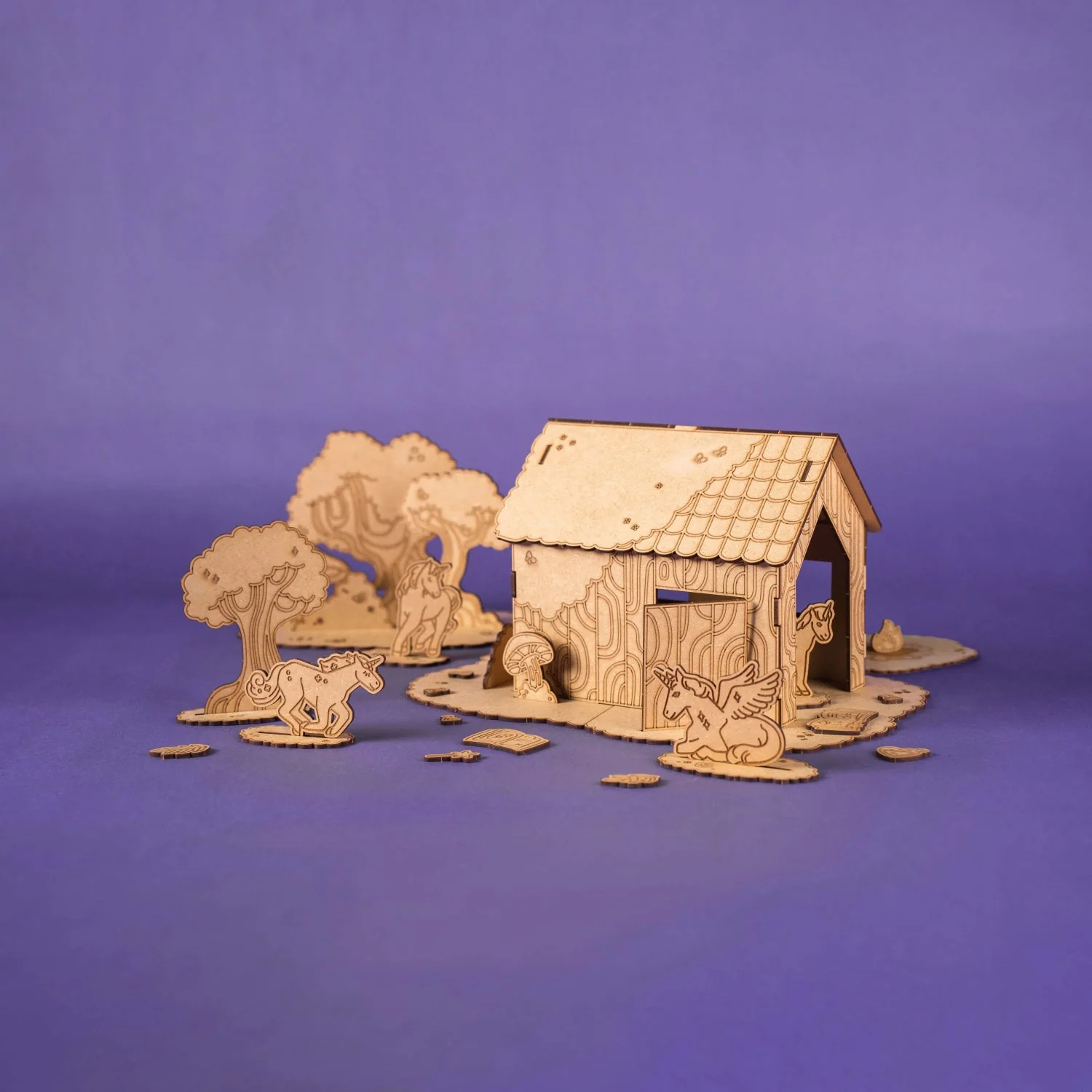 Crateit Unicorn Wooden Toy Magic Forest - Image 3
