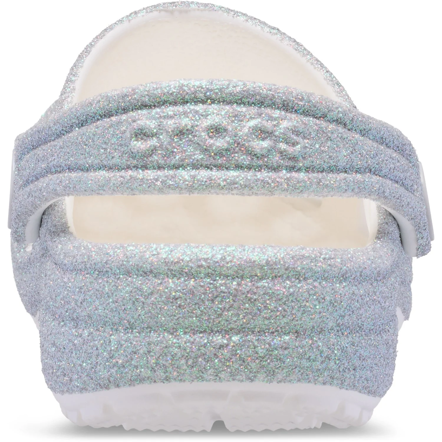 Crocs White Classic Iridescent Glitter Gloc - Image 5