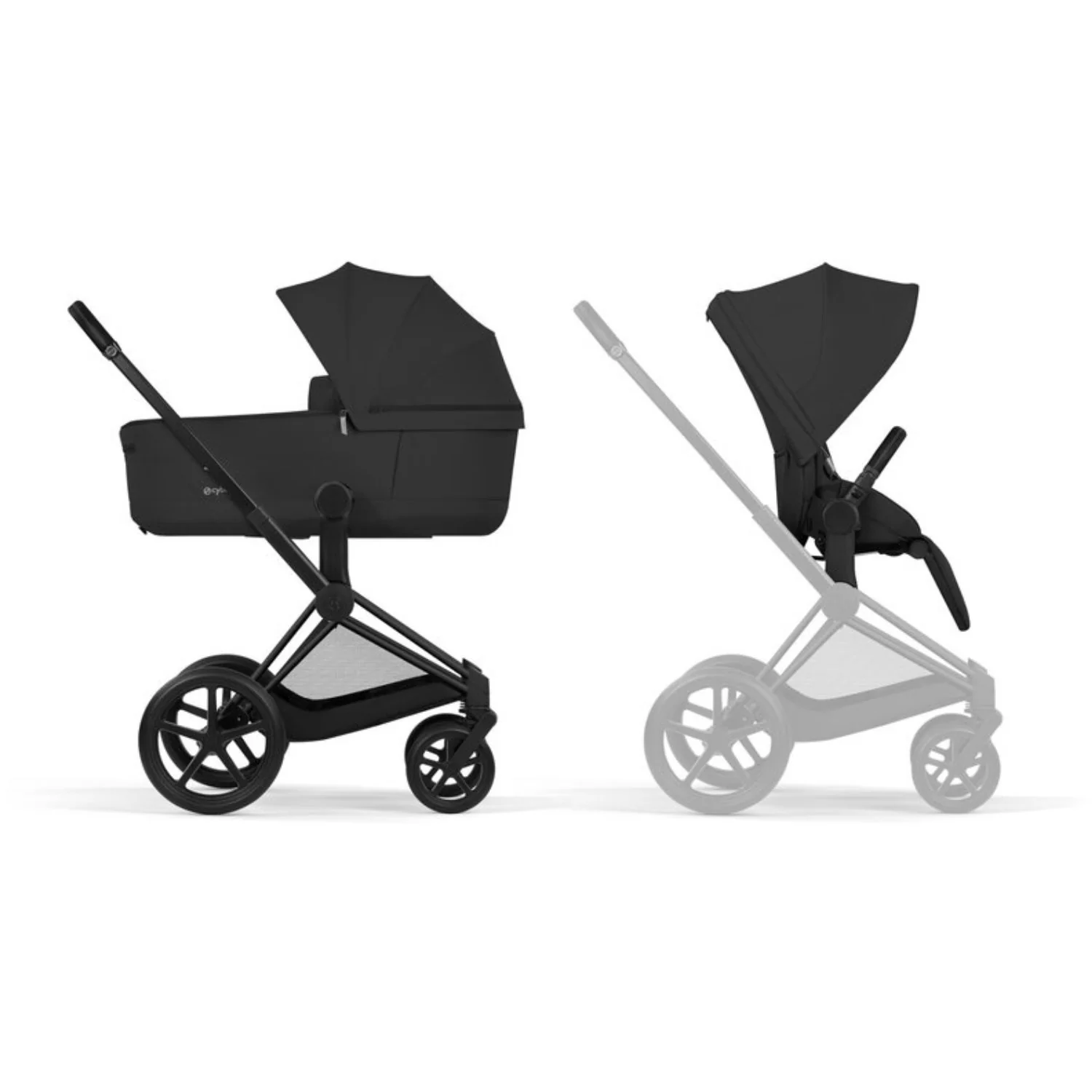 Cybex Sepia Black/Black Priam Comfort Matt Black Including Foldable Cot - Image 2