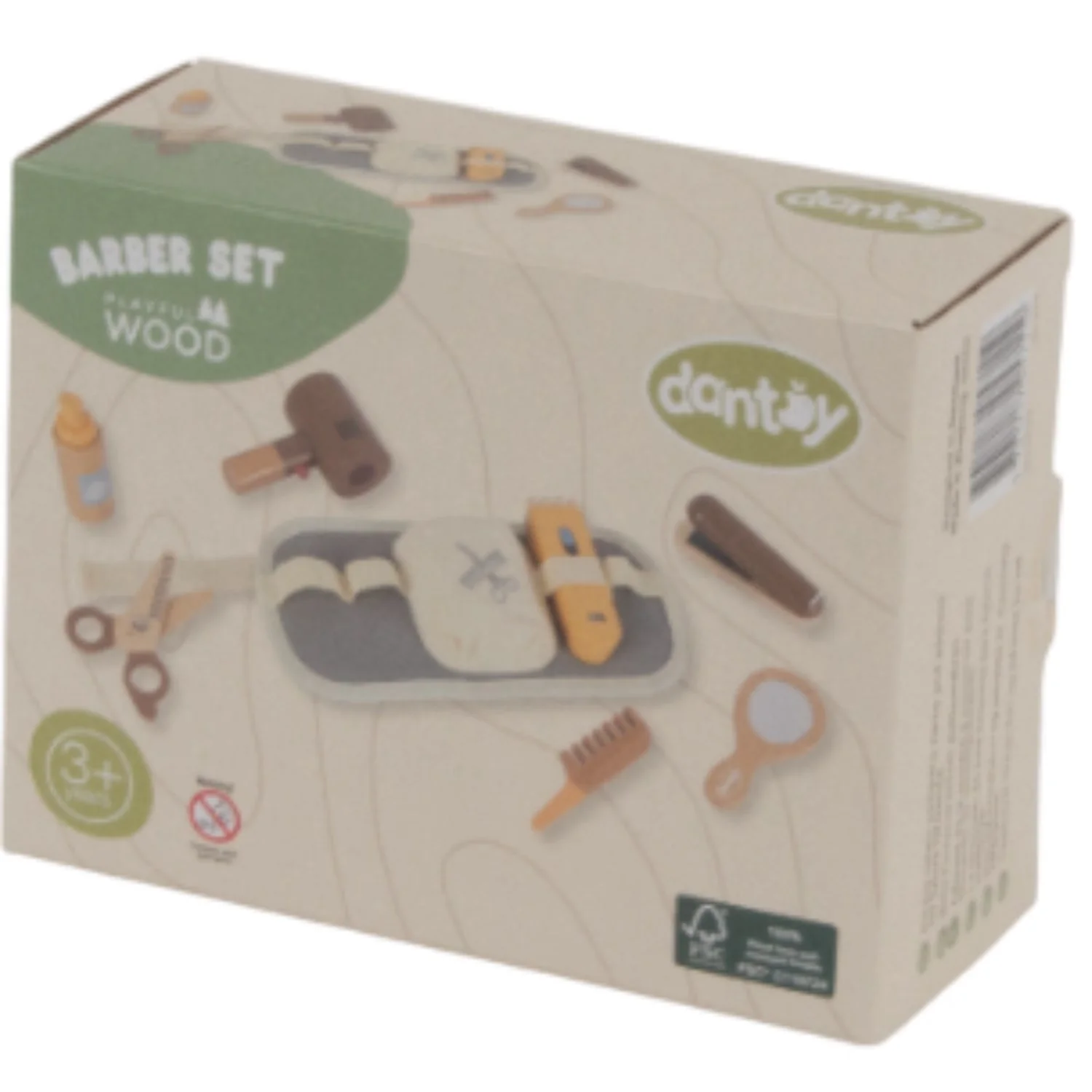 Dantoy Barber Set Wood In Gift Box 8 Pieces - Image 4