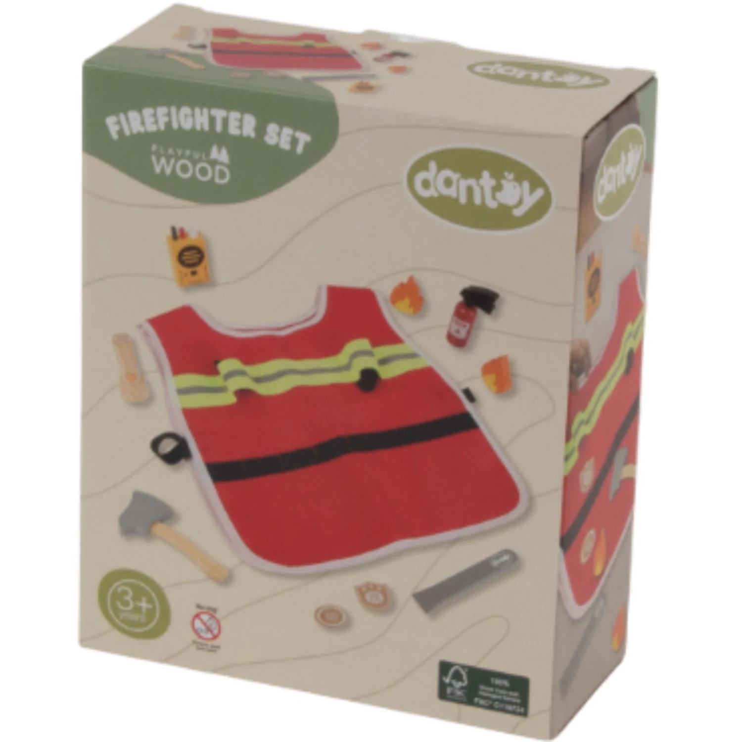Dantoy Fireman Set Wood In Gift Box 10 Pieces - Image 4