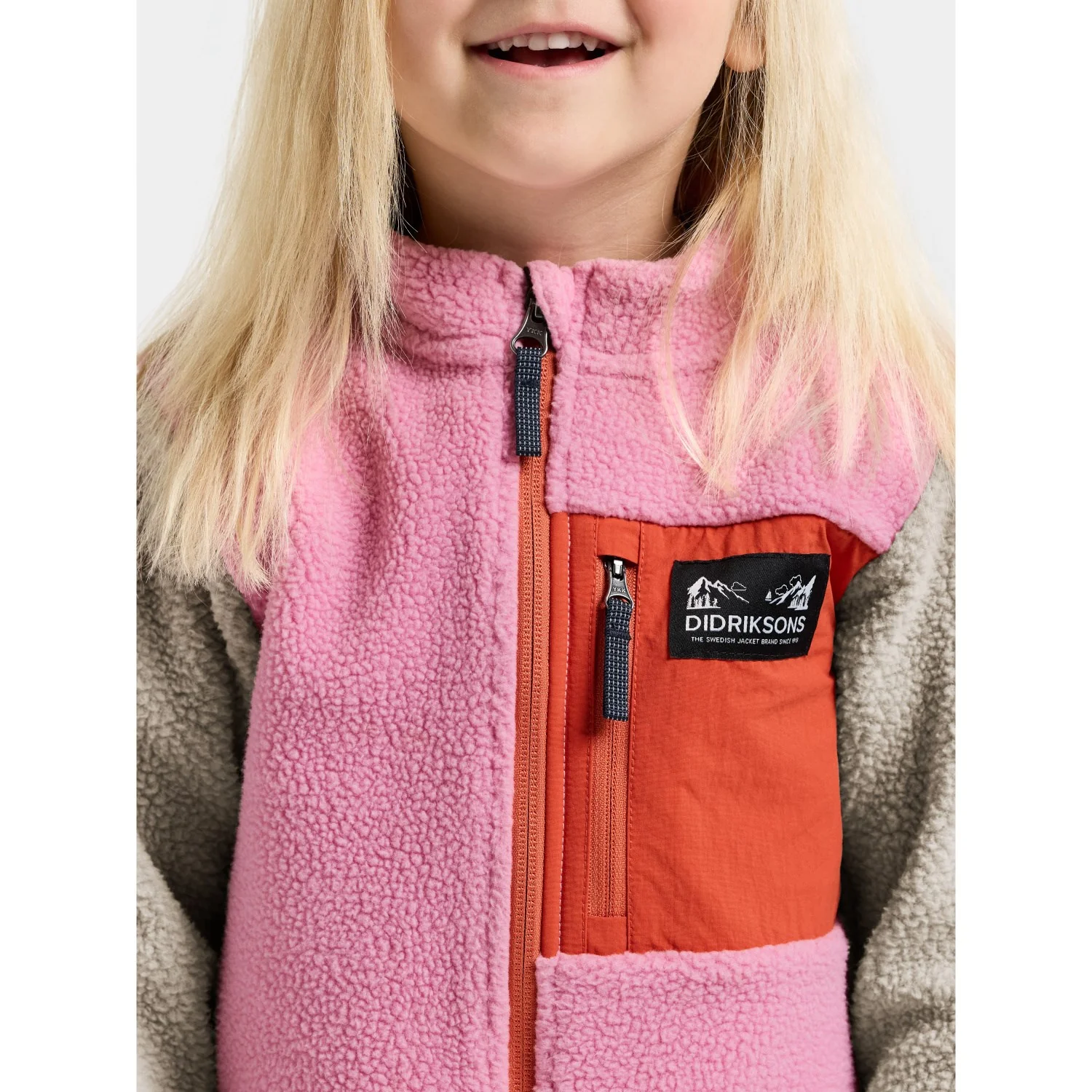 Didriksons Light Heather Pi Anten Kids Fullzip - Image 4