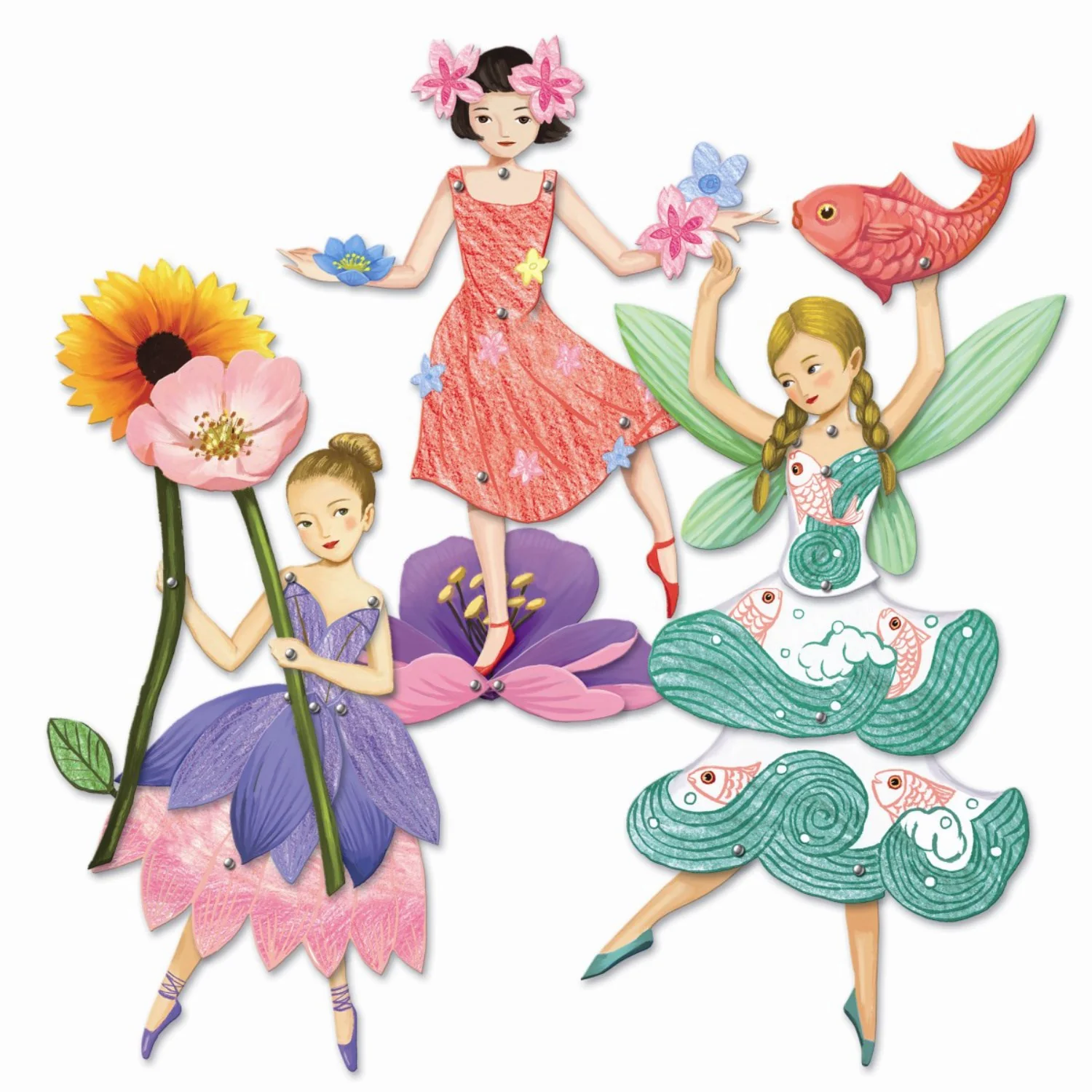 Djeco Creative Jumping Figures, Fairies - Image 4